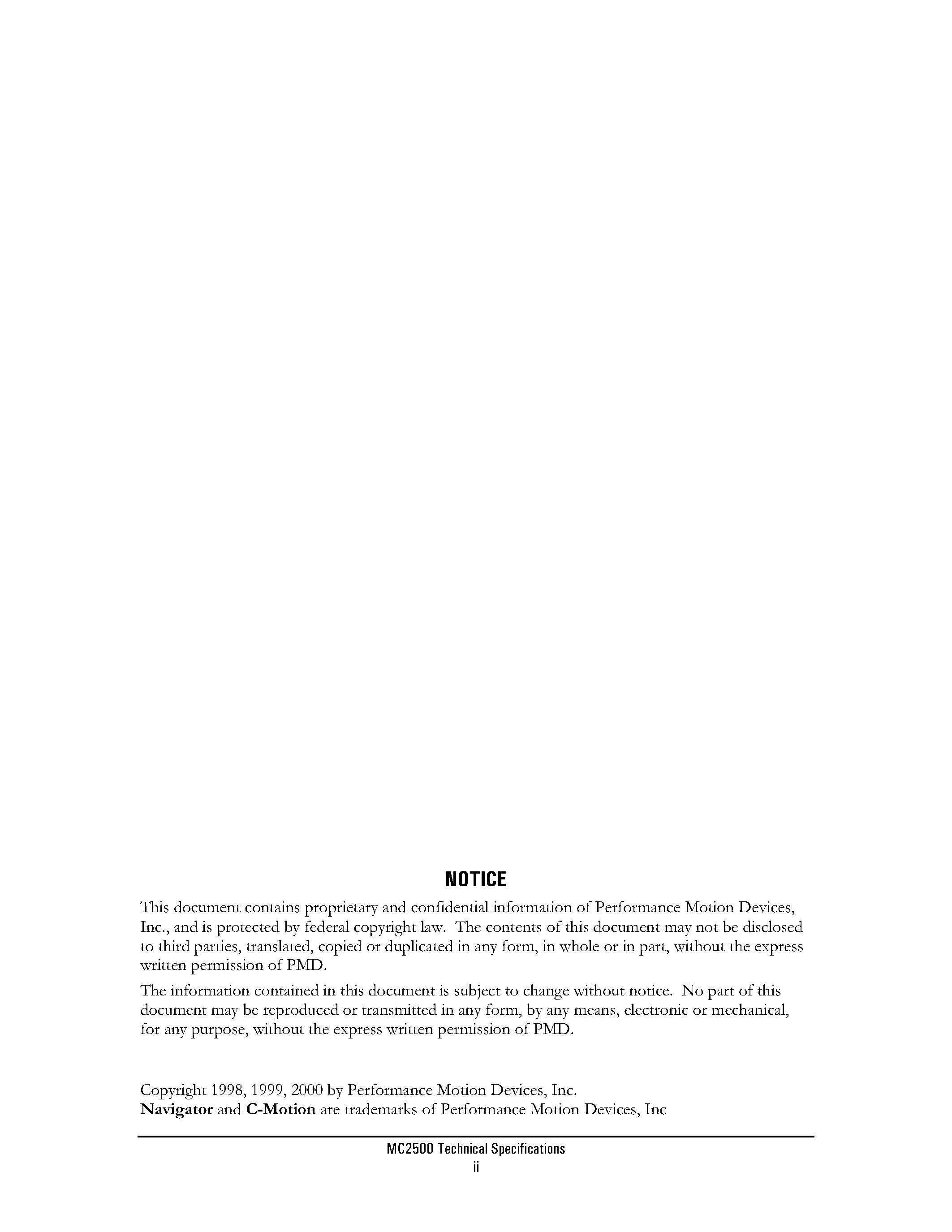 Даташит MC2500 - Navigator Motion Processor страница 2