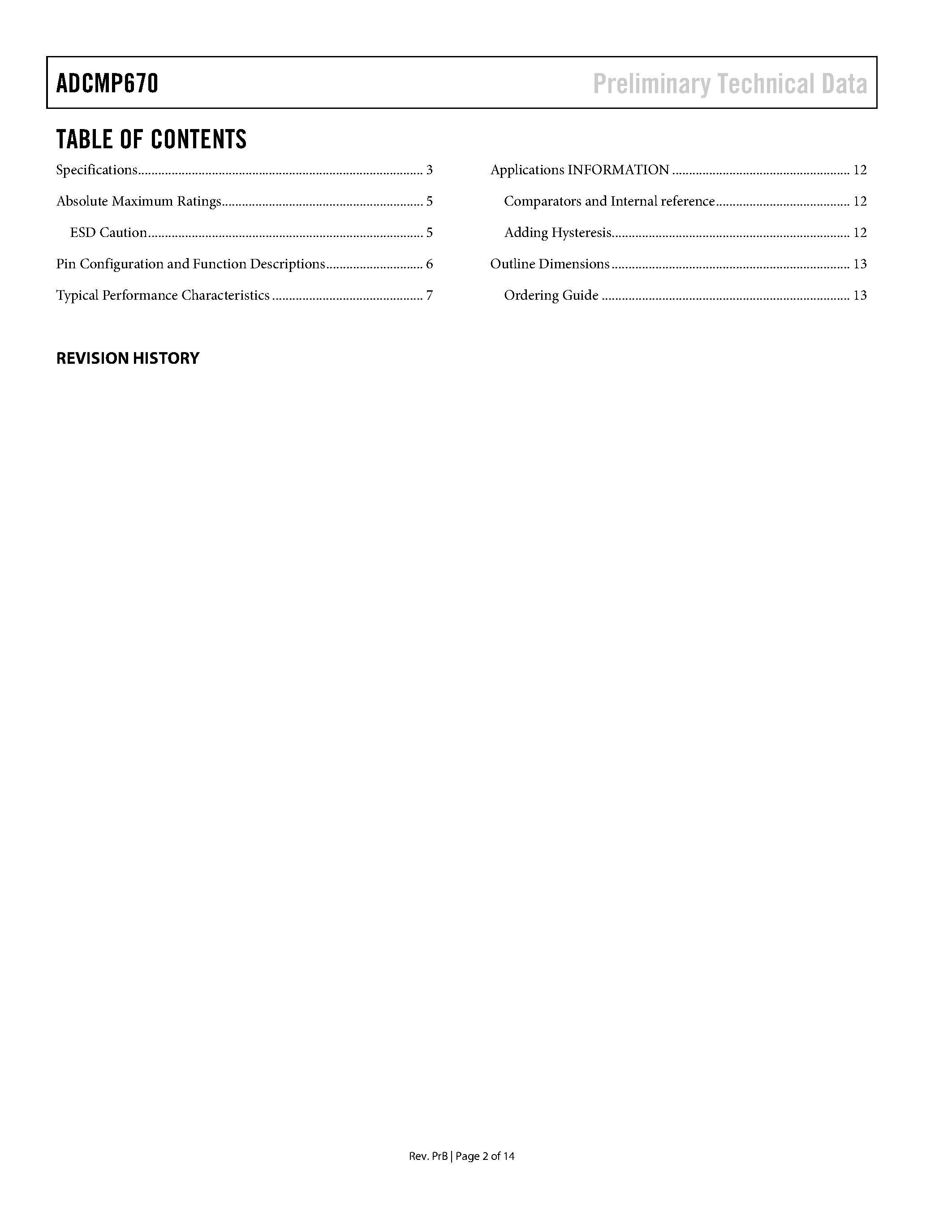 Datasheet ADCMP670 - Dual Comparators page 2