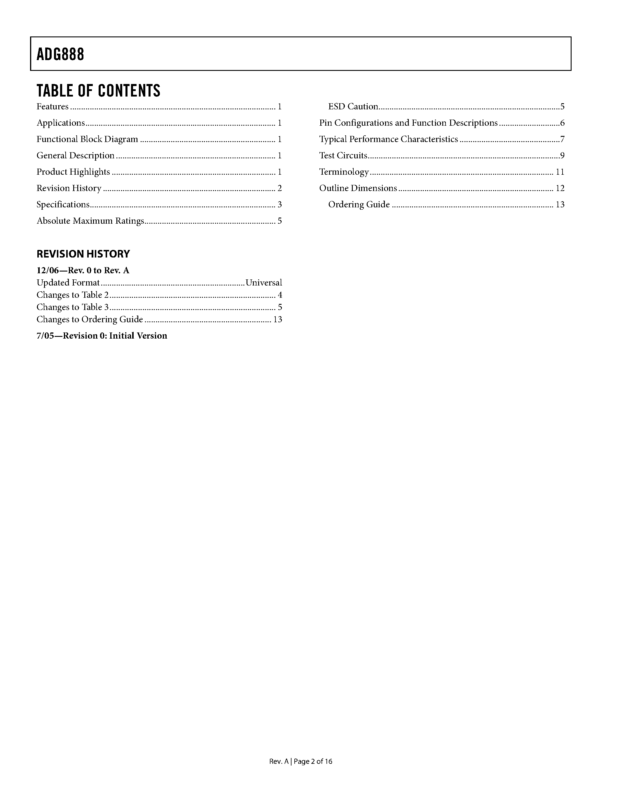 Даташит на микросхему ADG888 страница 2 Даташит ADG888 - Dual DPDT Switch страница 2