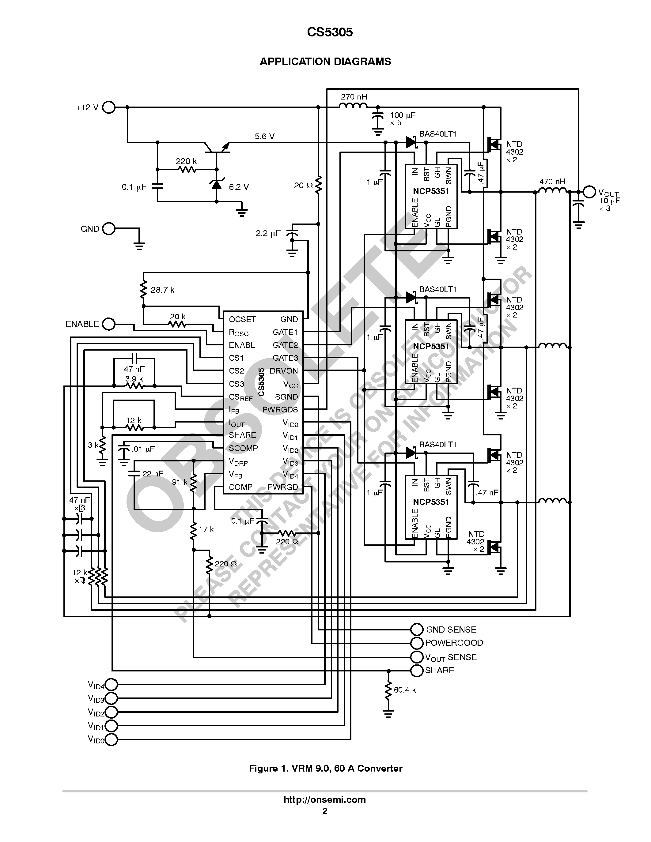 Даташит CS5305 - Three-Phase Synchronous Switching Step-Down Controller страница 2
