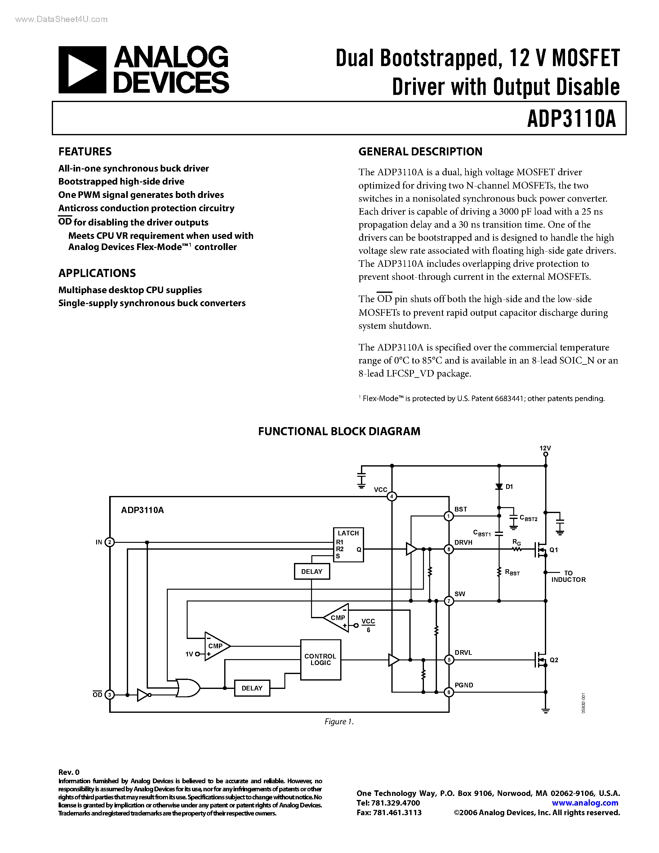 Datasheet ADP3110A - MOSFET Driver page 1