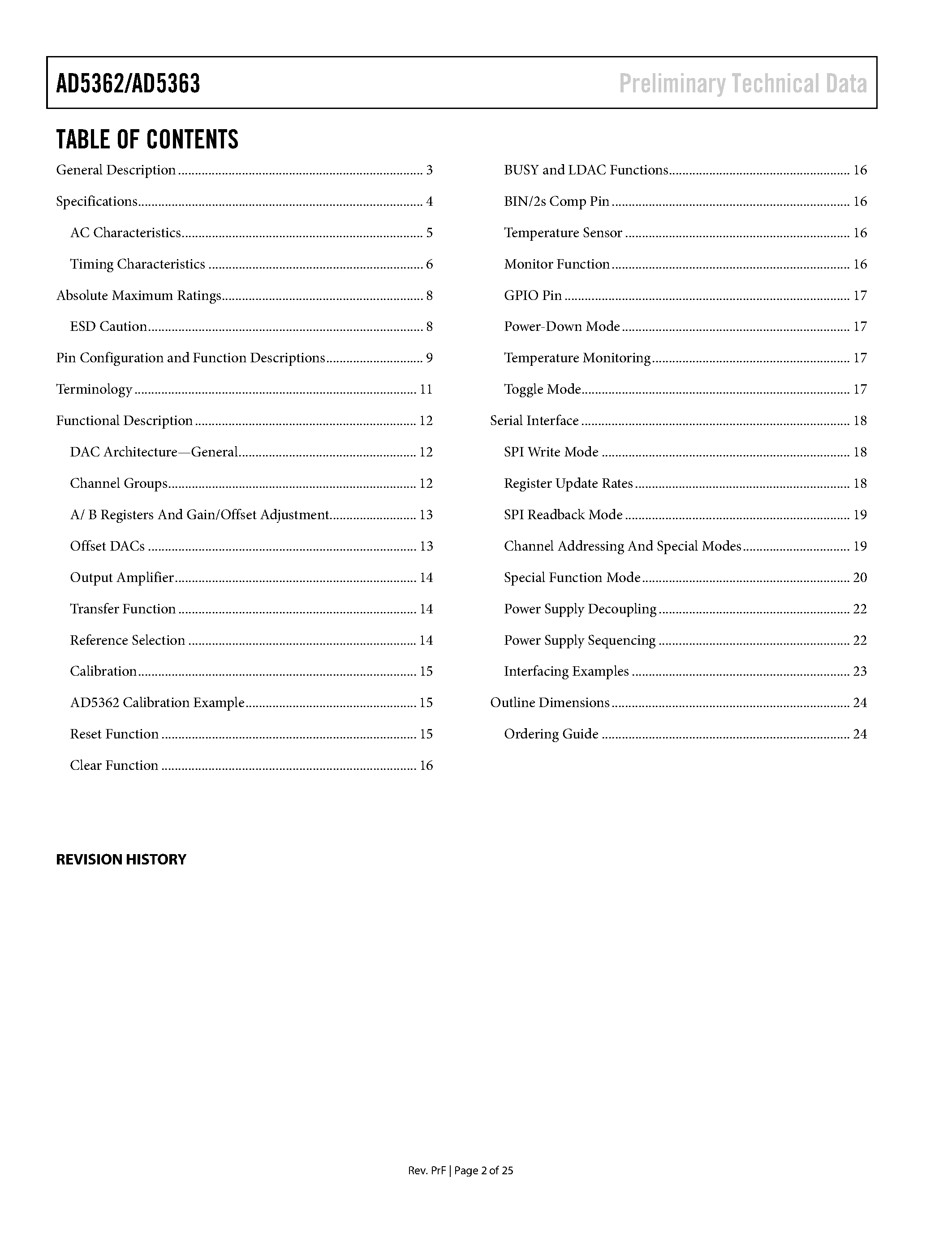 Datasheet AD5362 - (AD5362 / AD5363) Voltage-Output DAC page 2