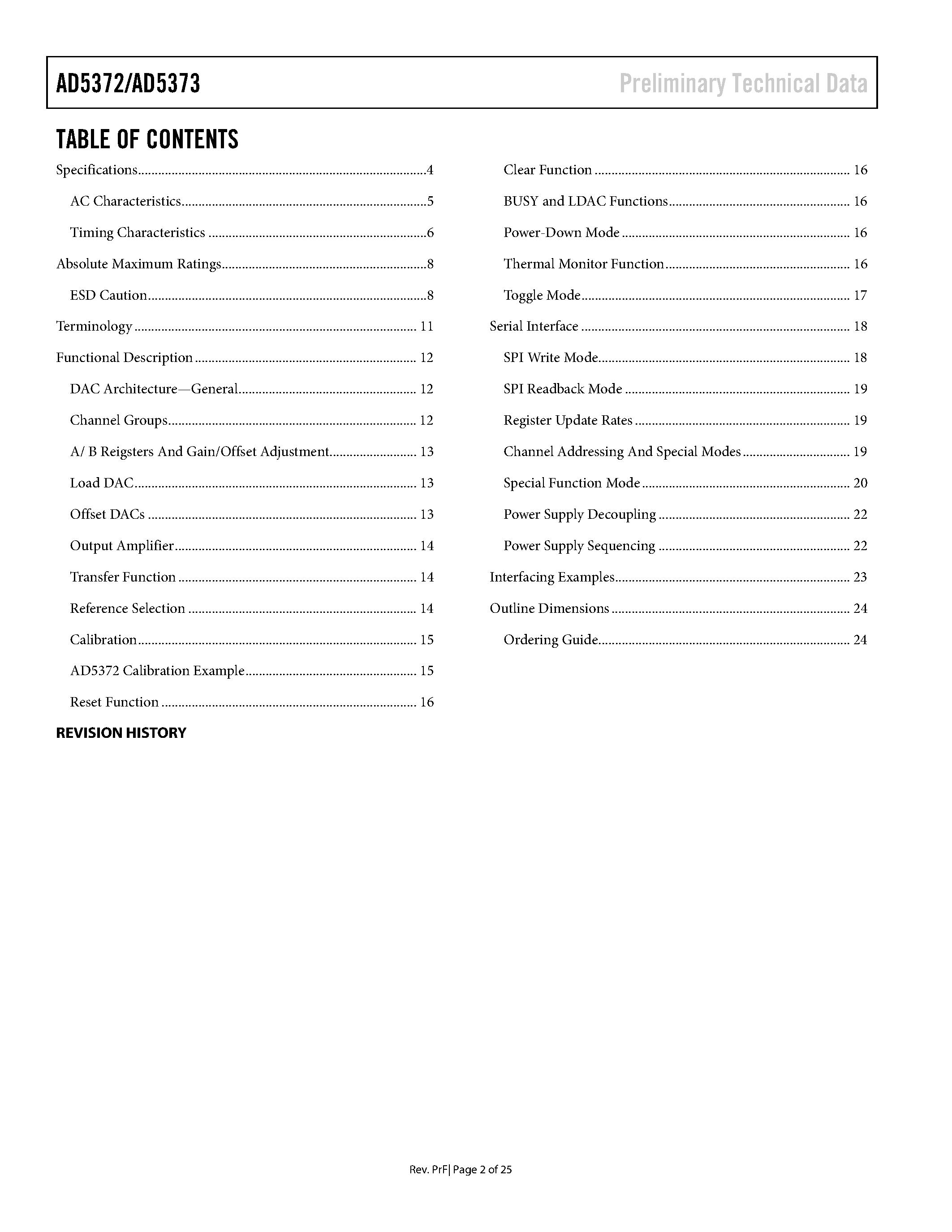 Datasheet AD5372 - (AD5372 / AD5373) Voltage-Output DACs page 2