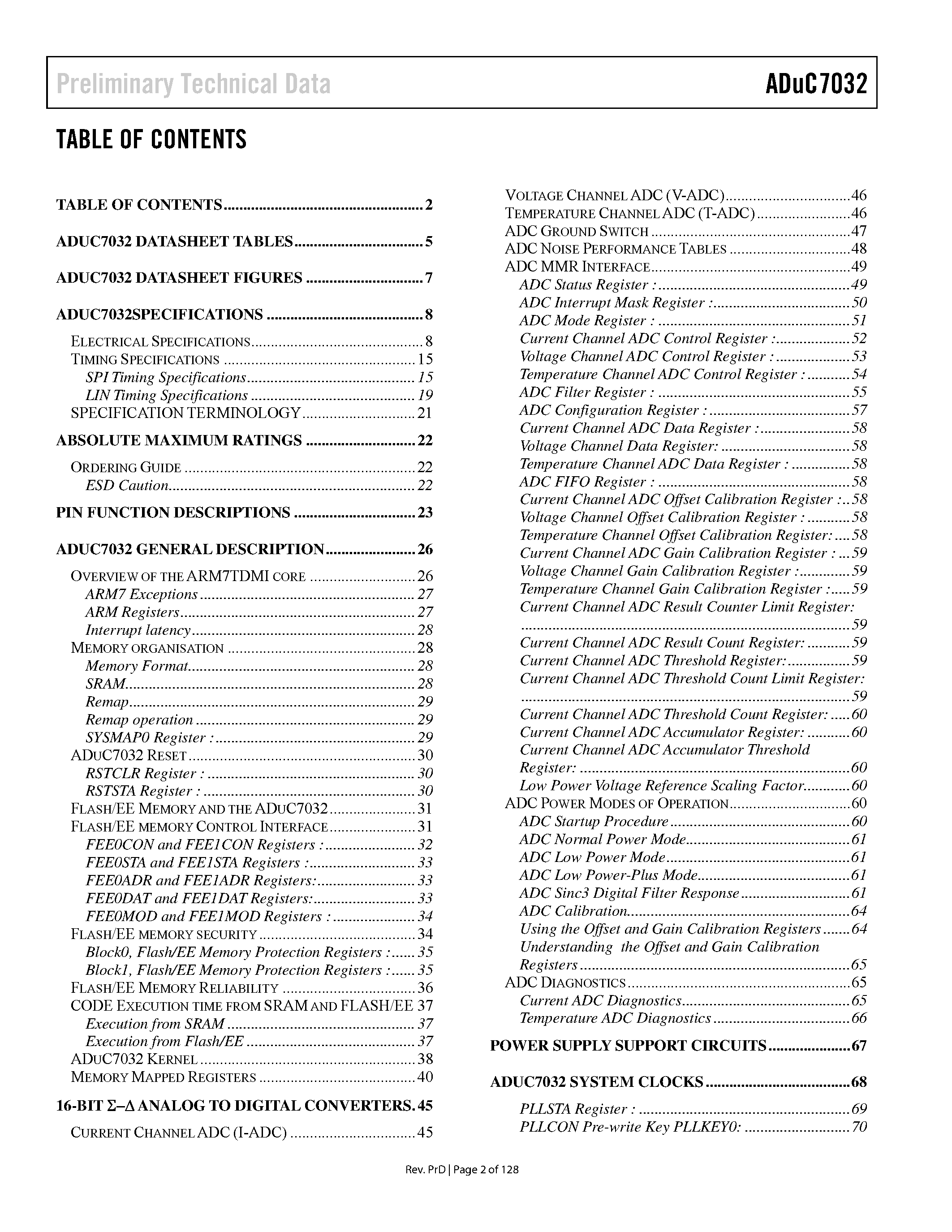 Datasheet ADUC7032 - Precision Battery Sensor page 2