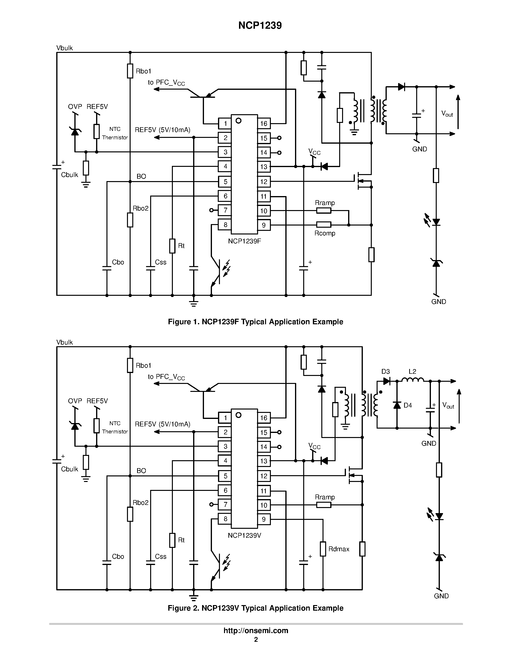 Даташит NCP1239 - Low Standby High Performance PWM Controller страница 2