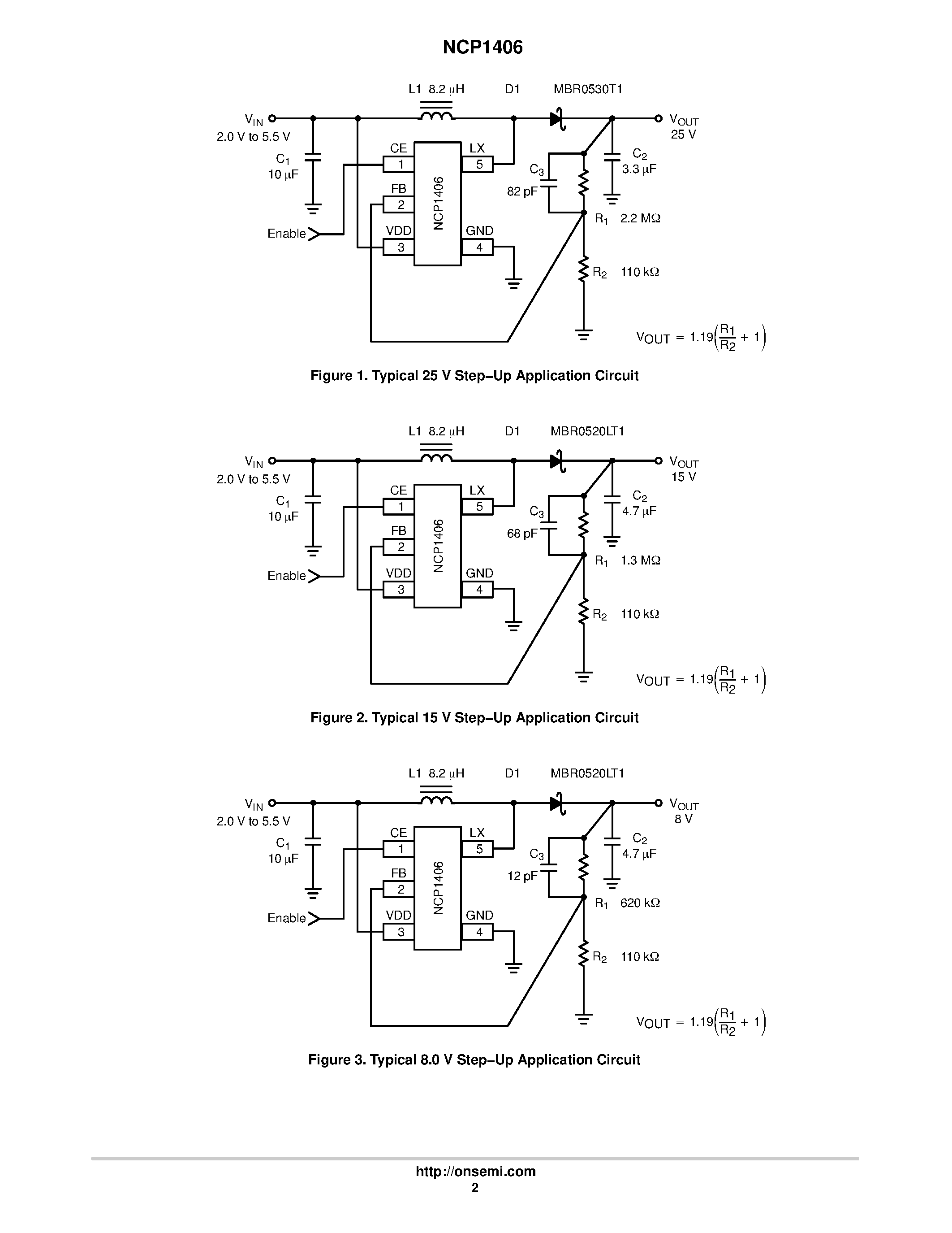 Datasheet NCP1406 - PFM Step Up DC-DC Converter page 2