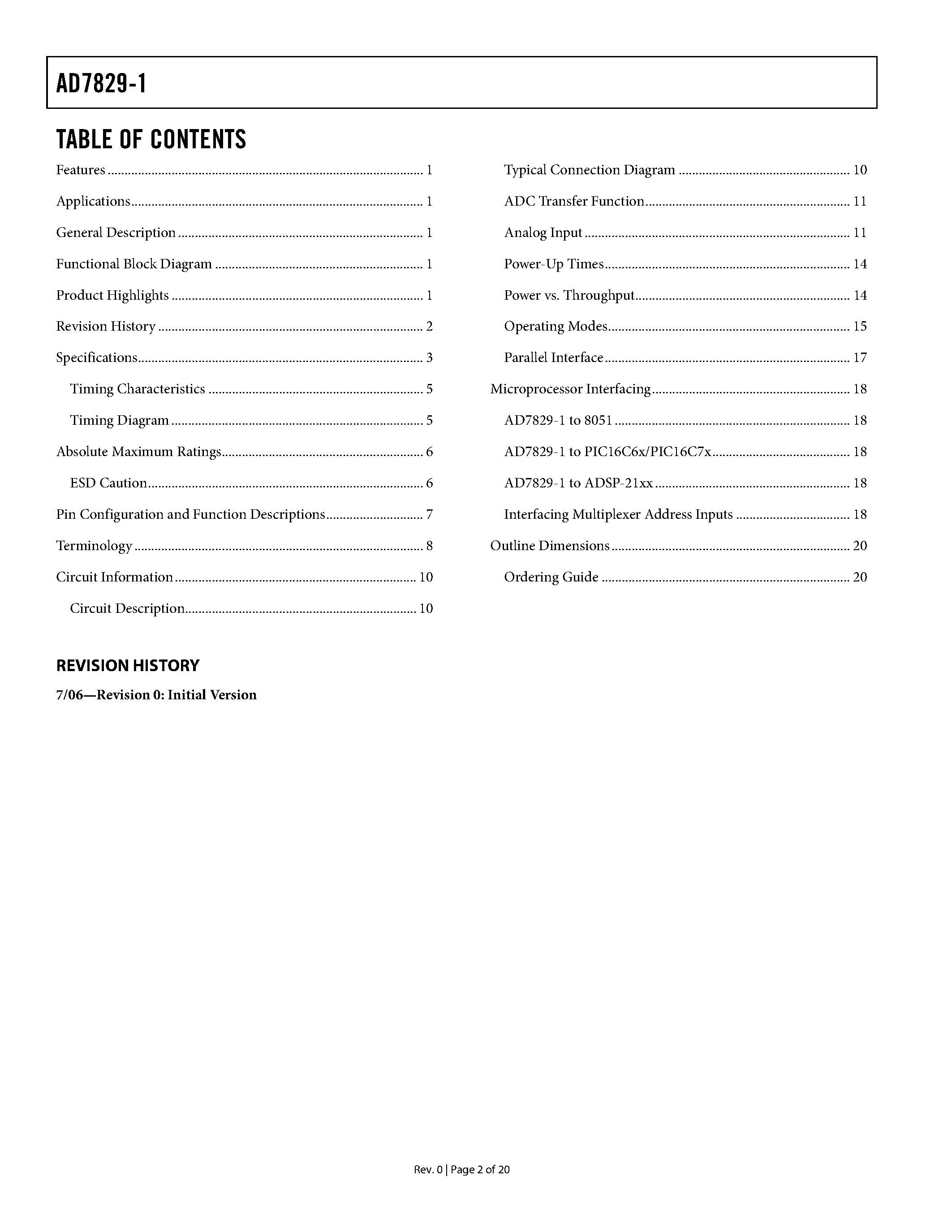 Datasheet AD7829-1 - 8-Channel ADC page 2