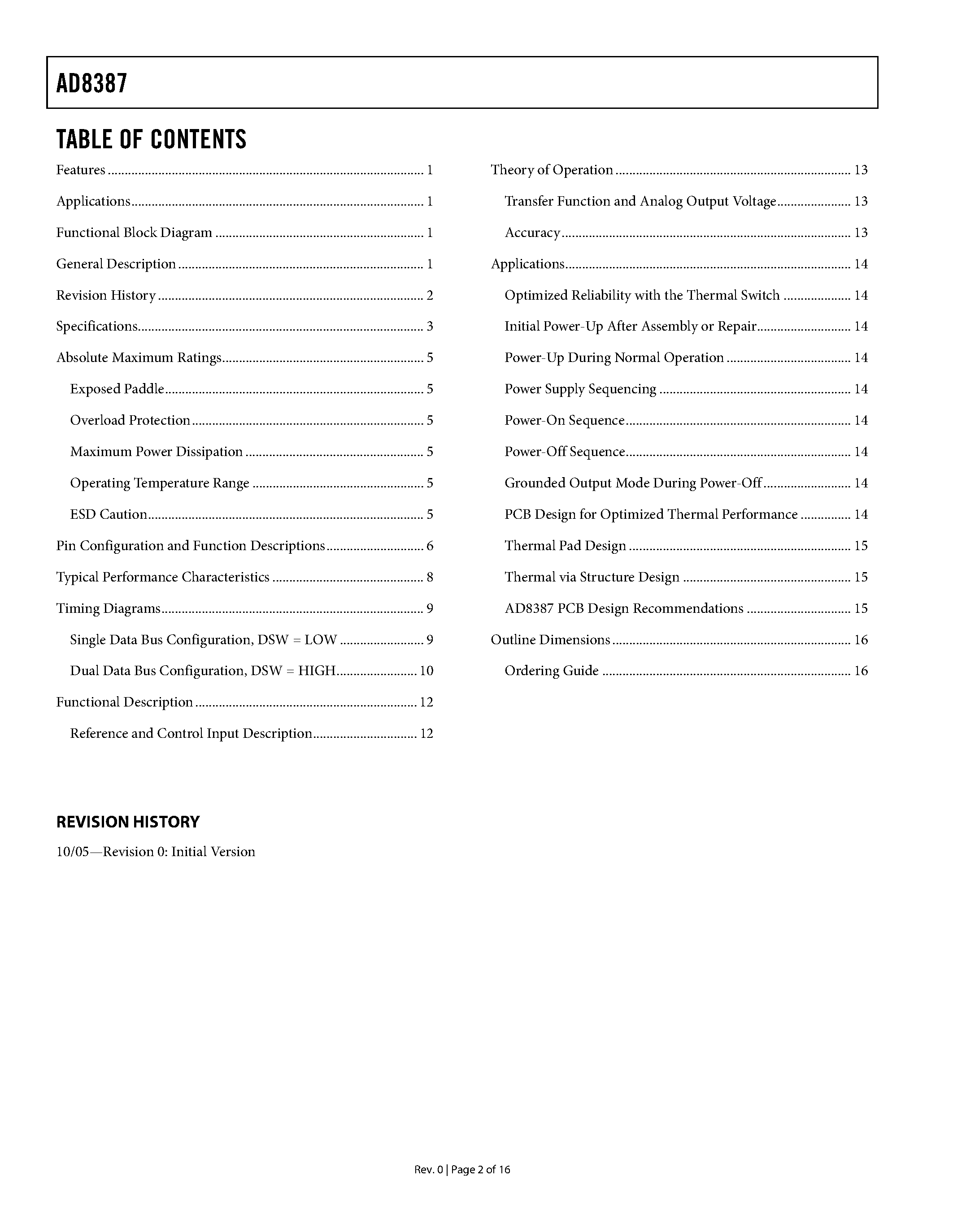 Datasheet AD8387 - LCD DecDriver page 2