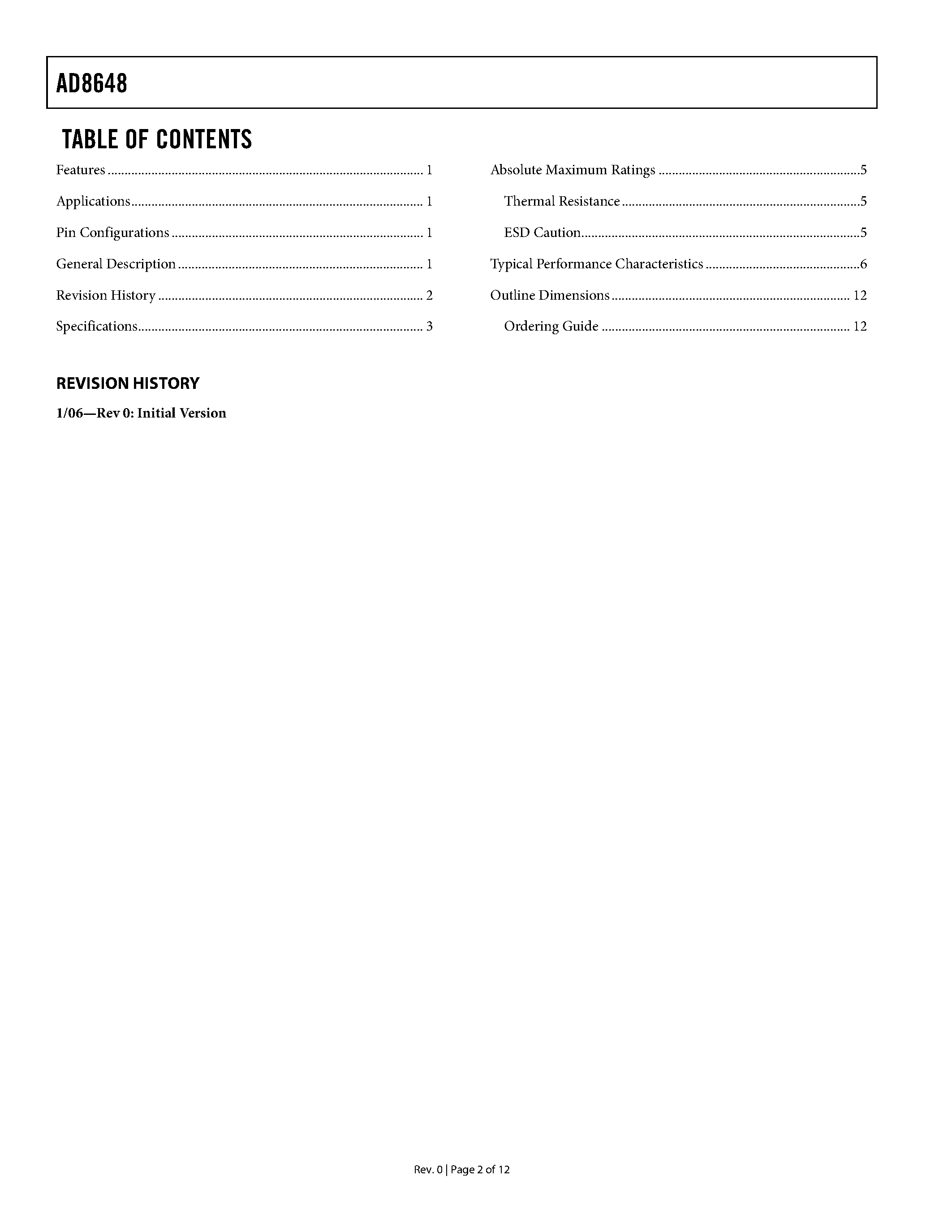Datasheet AD8648 - Quad Amplifiers page 2