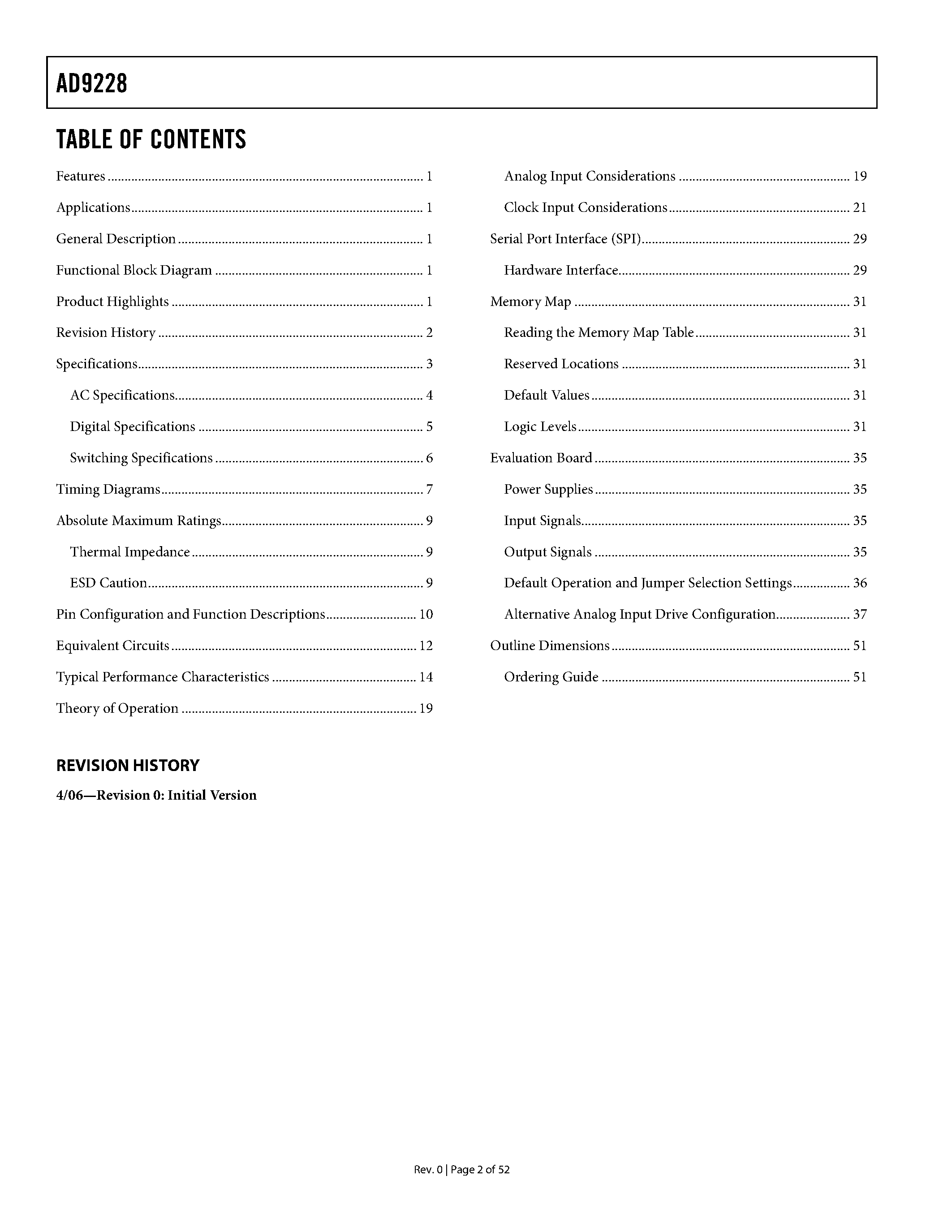 Datasheet AD9228 - A/D Converter page 2