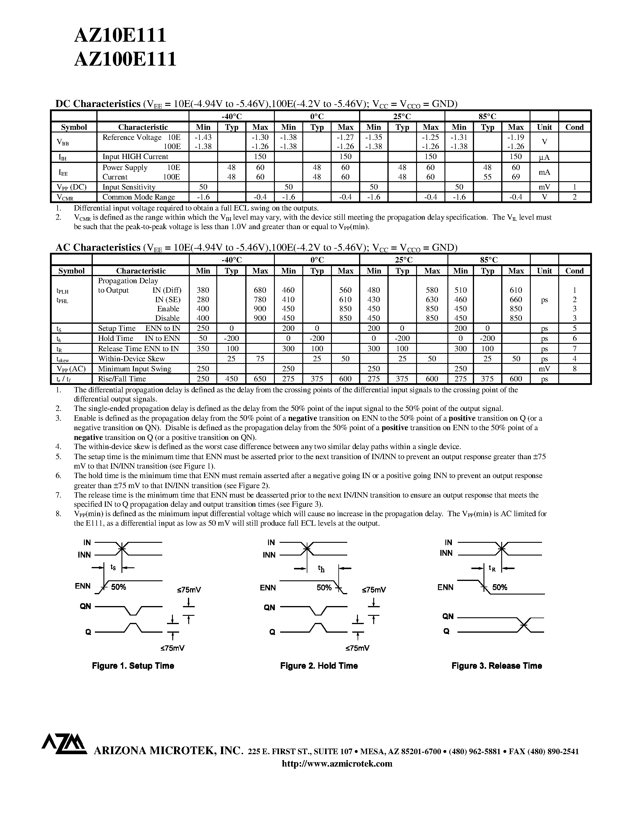 Даташит AZ100E111 - 1:9 Differential Clock Driver страница 2