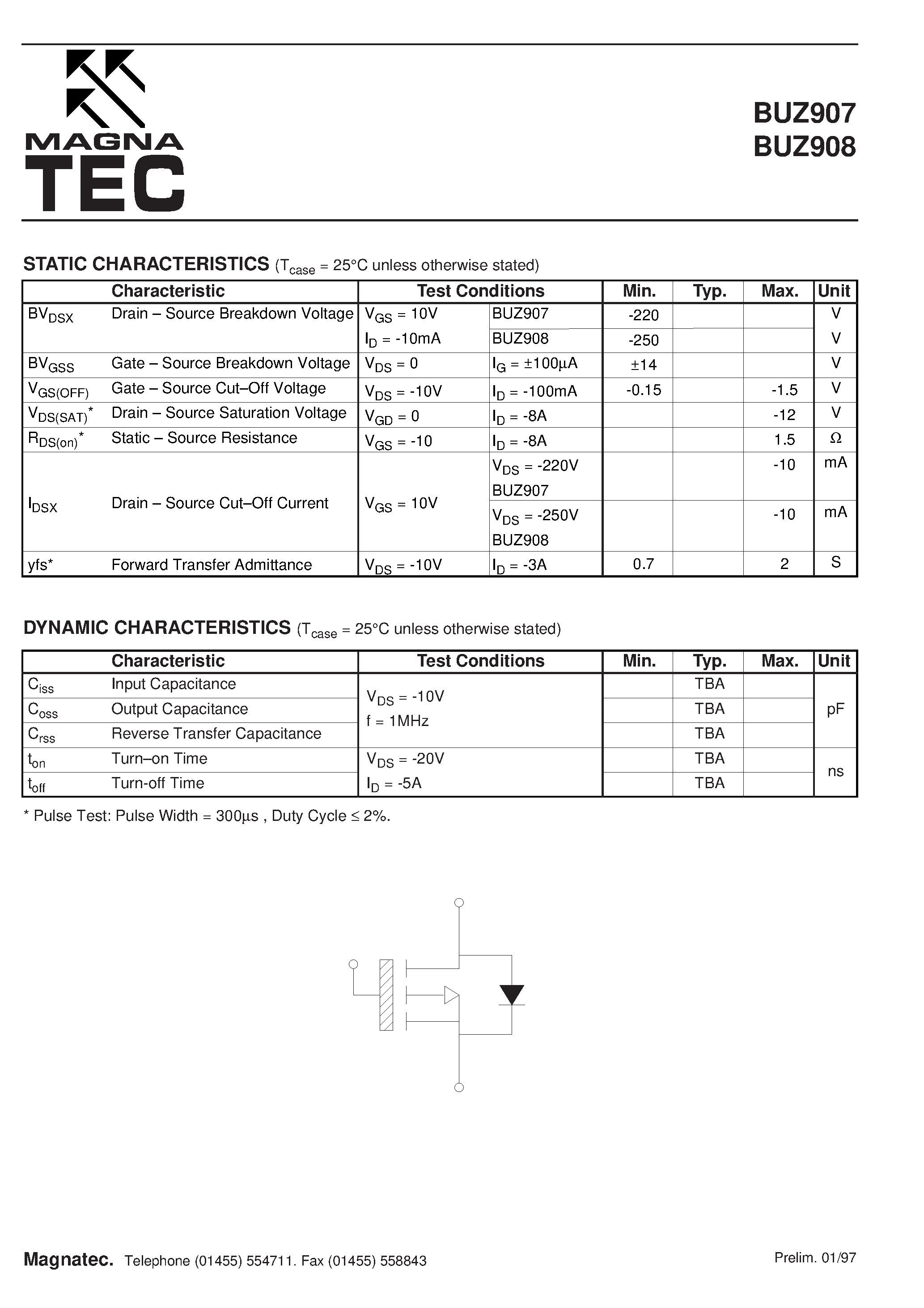 Datasheet BUZ907 page 2 Datasheet BUZ907 - (BUZ907 / BUZ908) POWER MOSFETS page 2