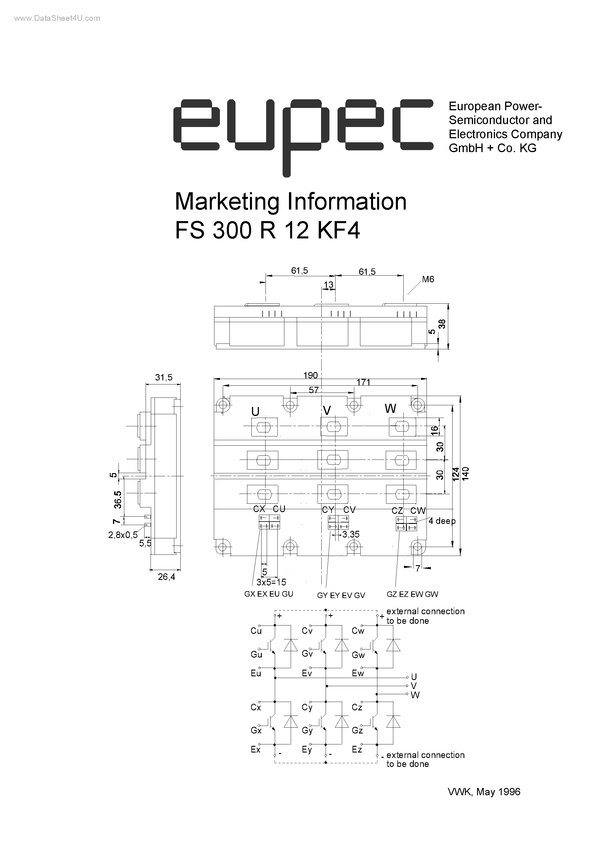 Datasheet FS300R12KF4 - European Power- Semiconductor and Electronics Company GmbH page 1