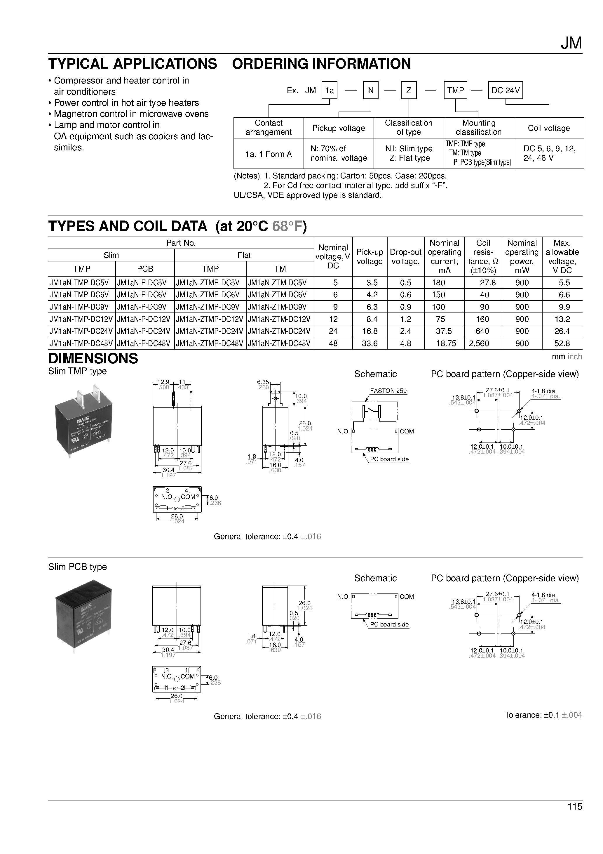 Даташит JM1AN - COMPACT POWER RELAY страница 2