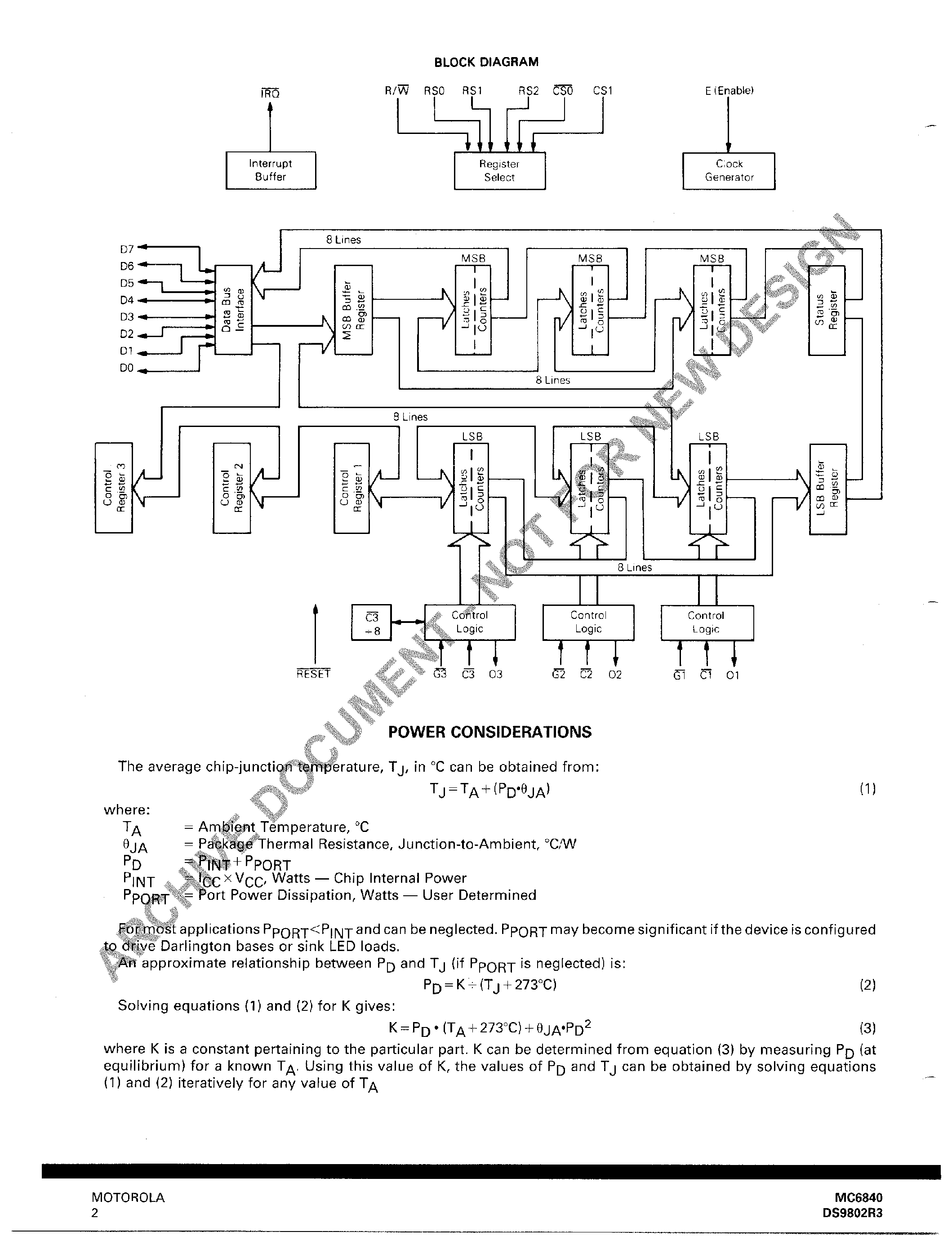 Datasheet MC6840 - Programmable Timer Module page 2