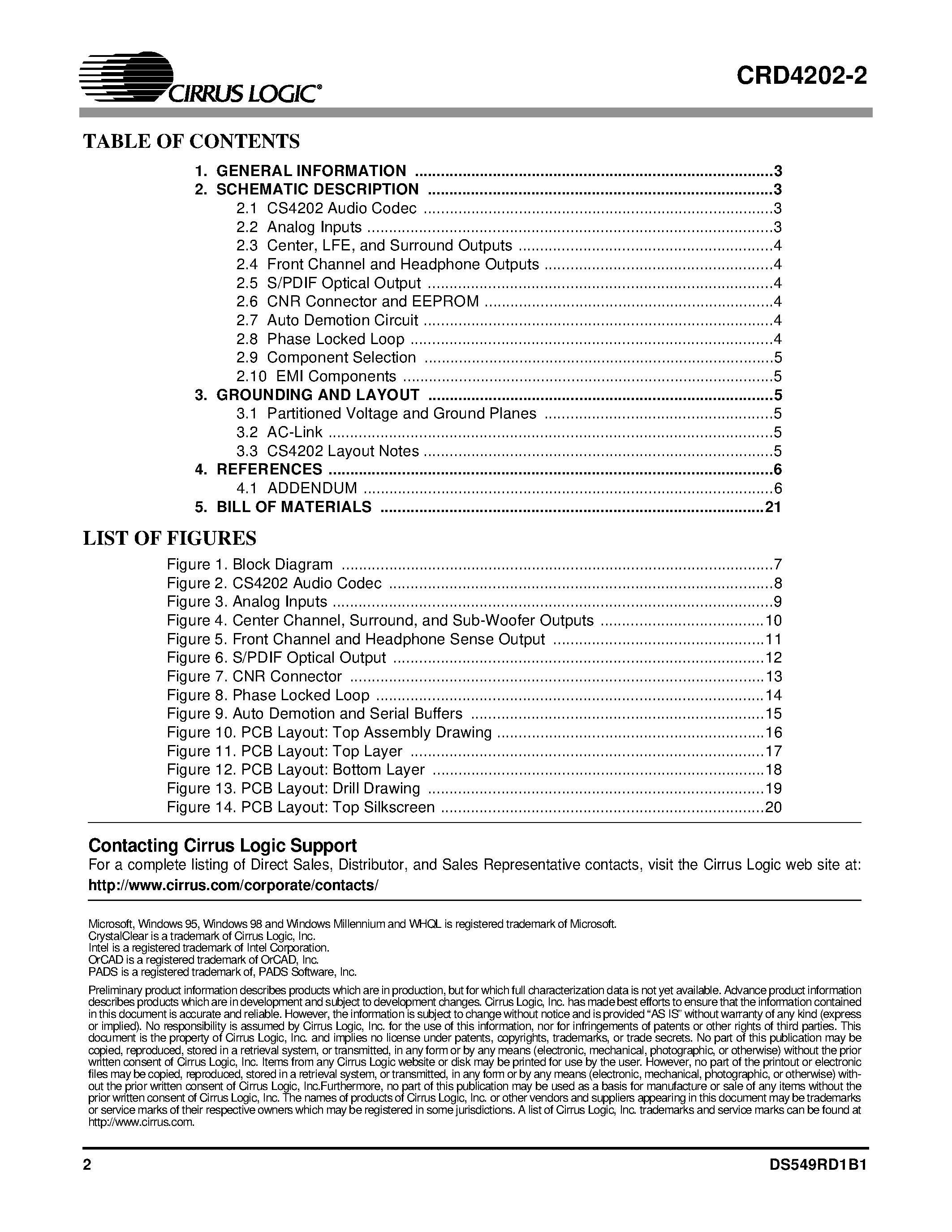 Datasheet CRD4202-2 - AC 97 Six Channel CNR Audio Reference Design page 2