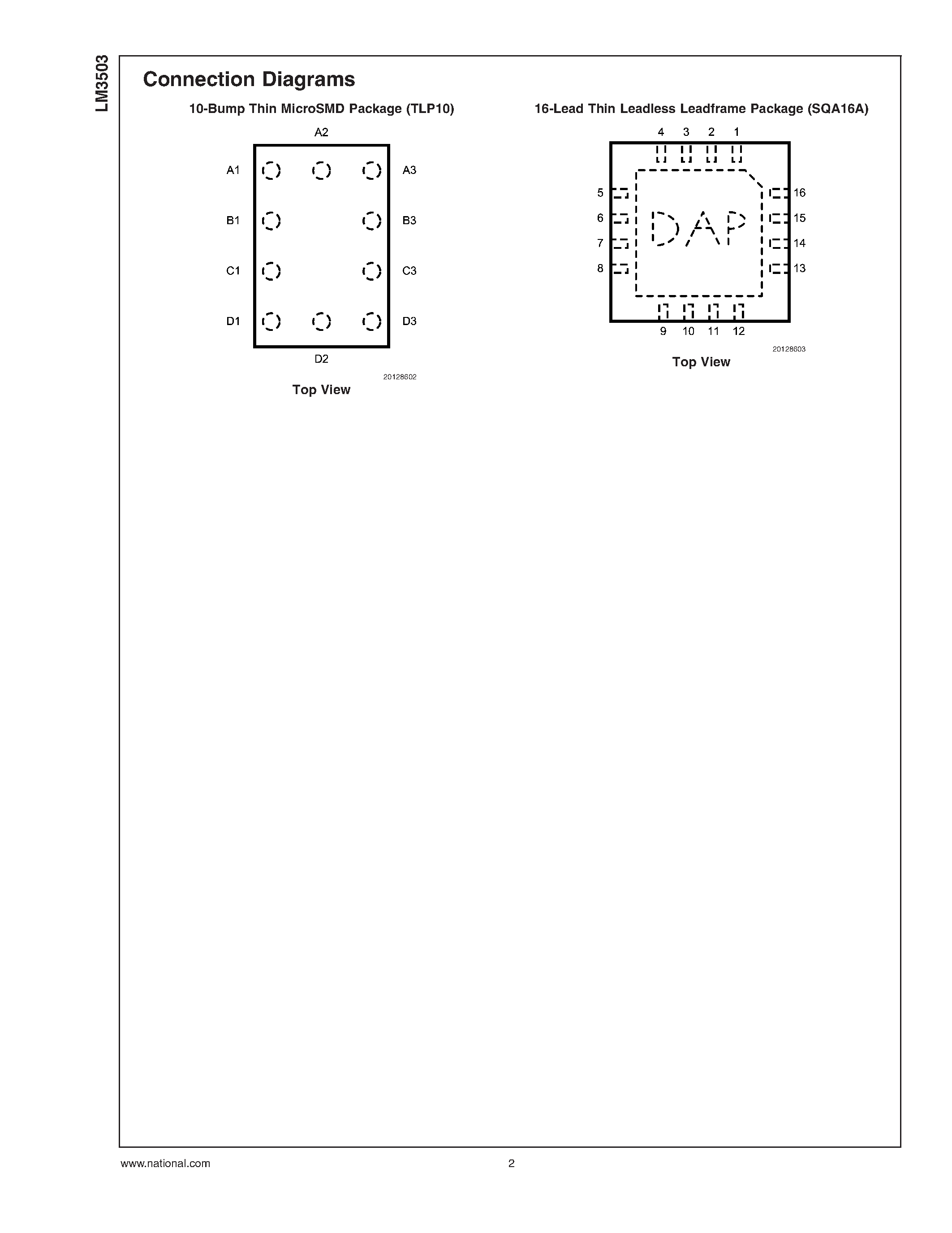 Datasheet LM3503 - Dual-Display Constant Current LED Driver page 2