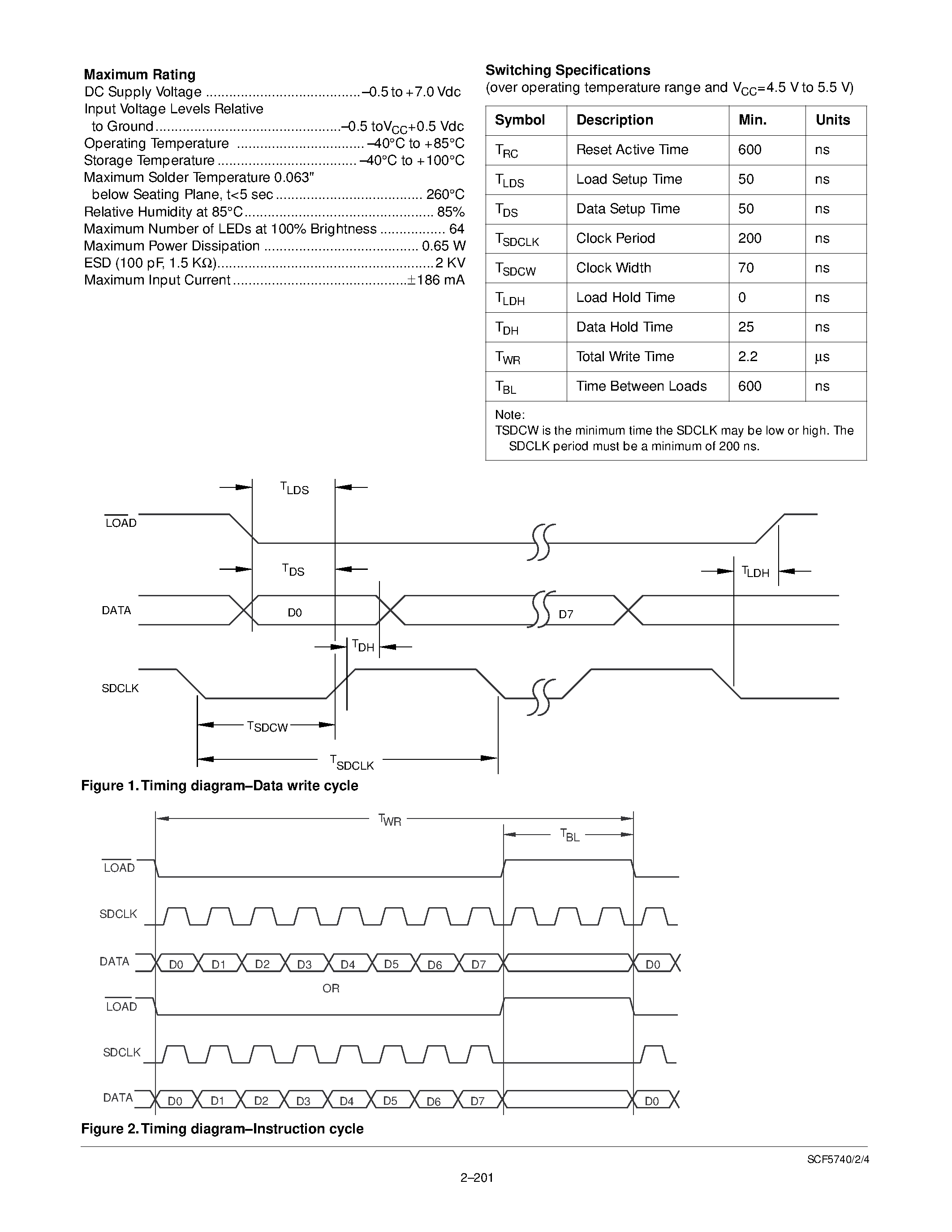 Datasheet SCF5740 - (SCF5740 - SCF5744) Dot Addressable Intelligent Display page 2