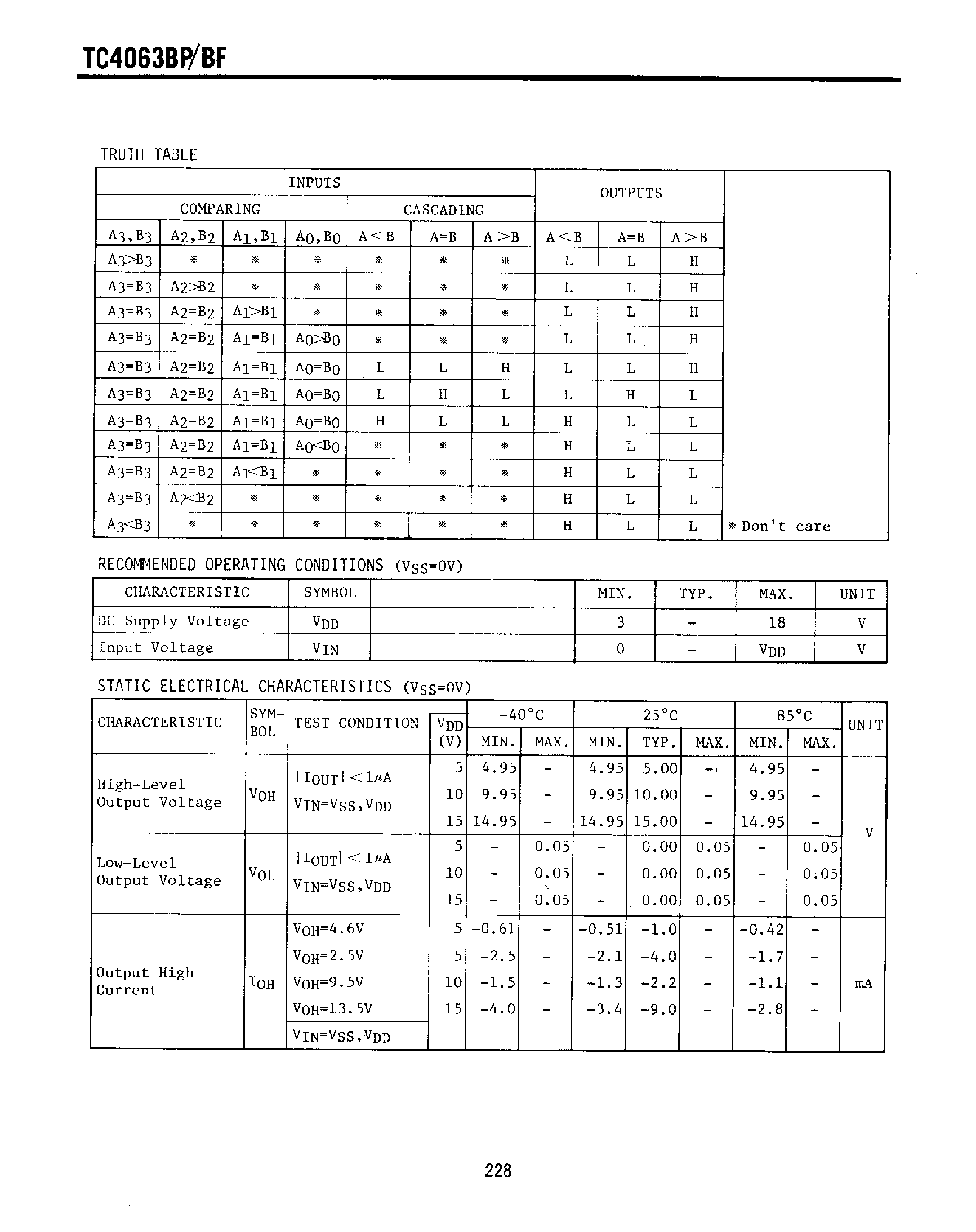Datasheet TC4063BF page 2 Datasheet TC4063BF - C2MOS DIGITAL INTEGRATED CIRCUIT SILICON MONOLITHIC page 2