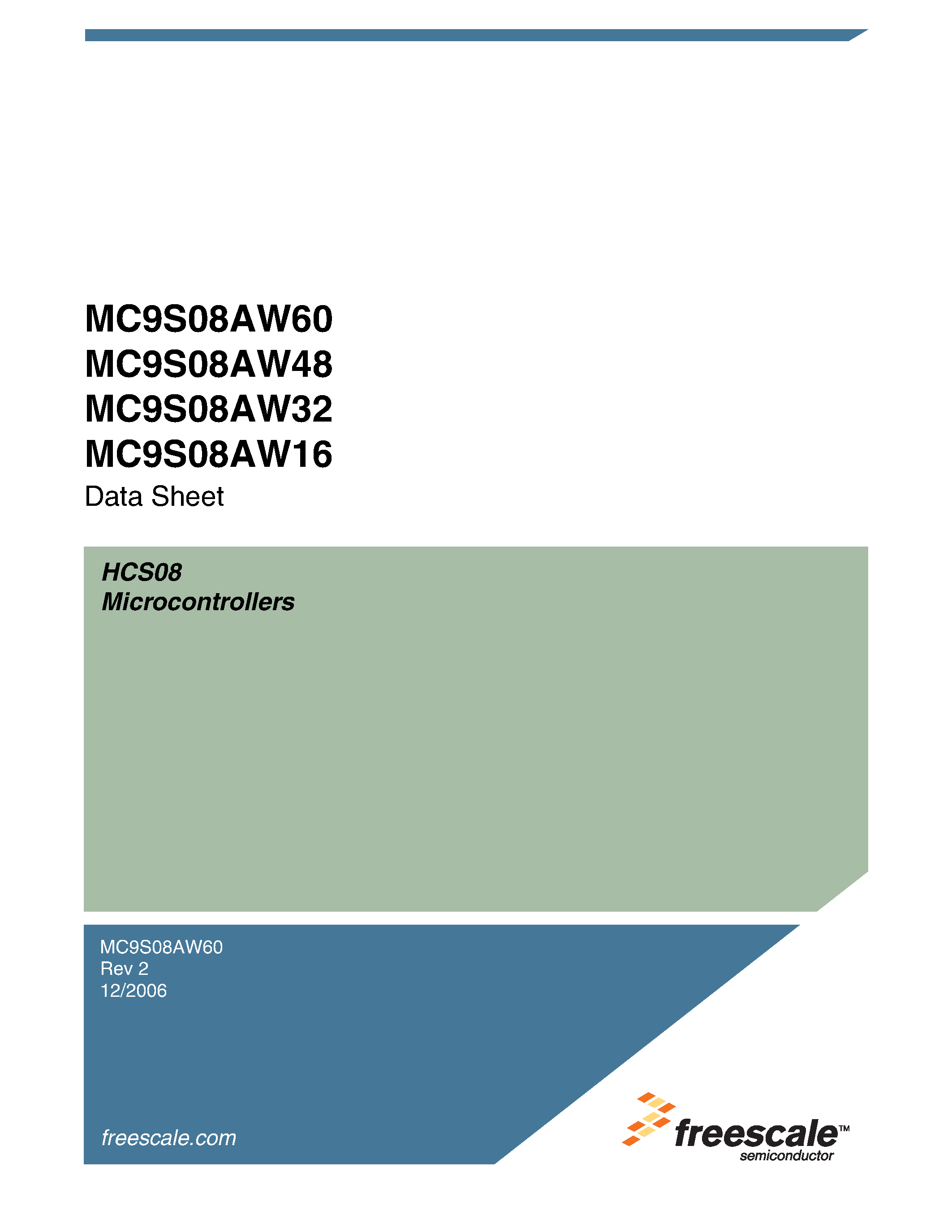 Даташит MC9S08AW16 - (MC9S08AW16 - MC9S08AW60) Microcontrollers страница 1