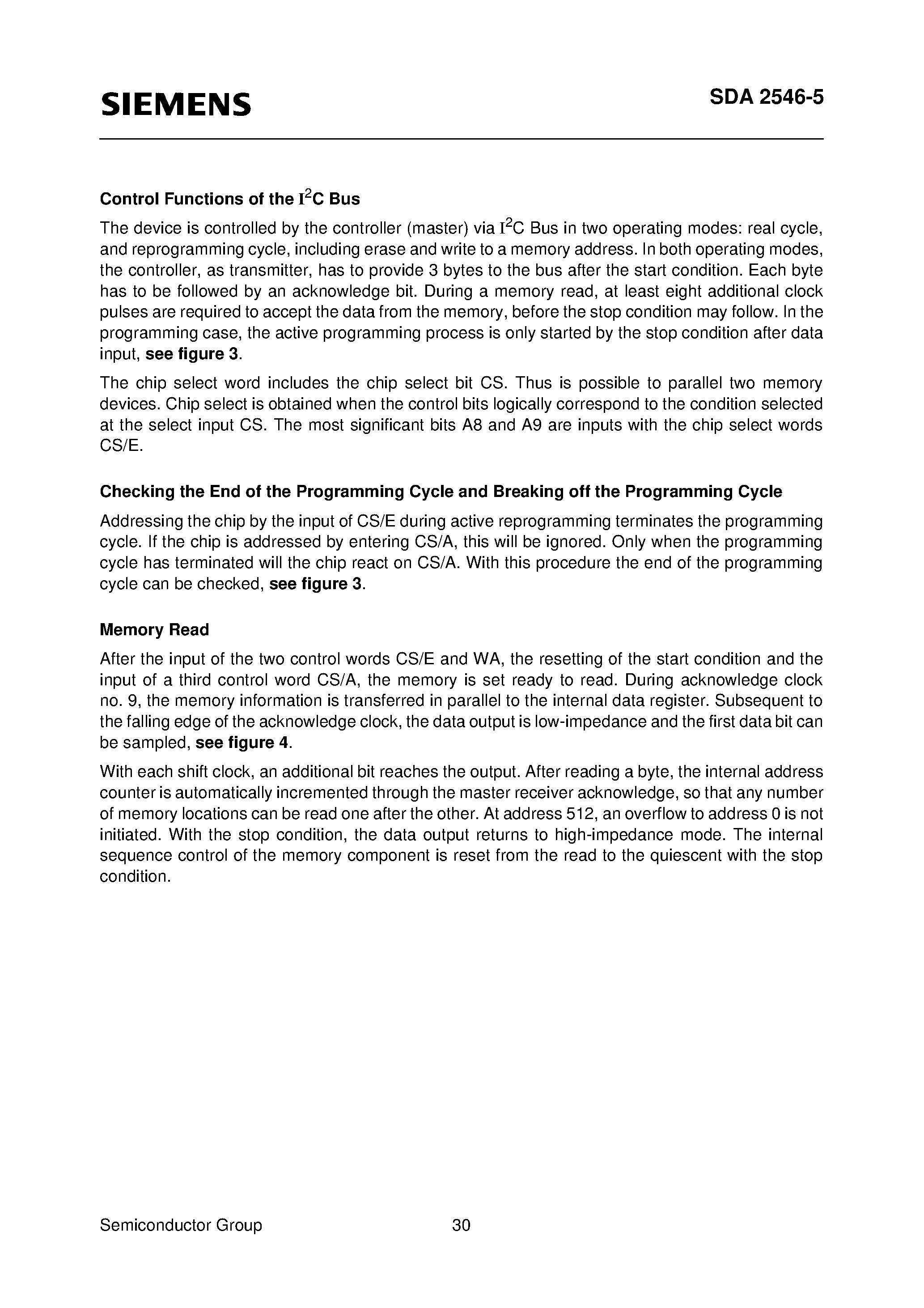 Datasheet SDA2546-5 - Nonvolatile Memory 4-Kbit E2PROM page 2