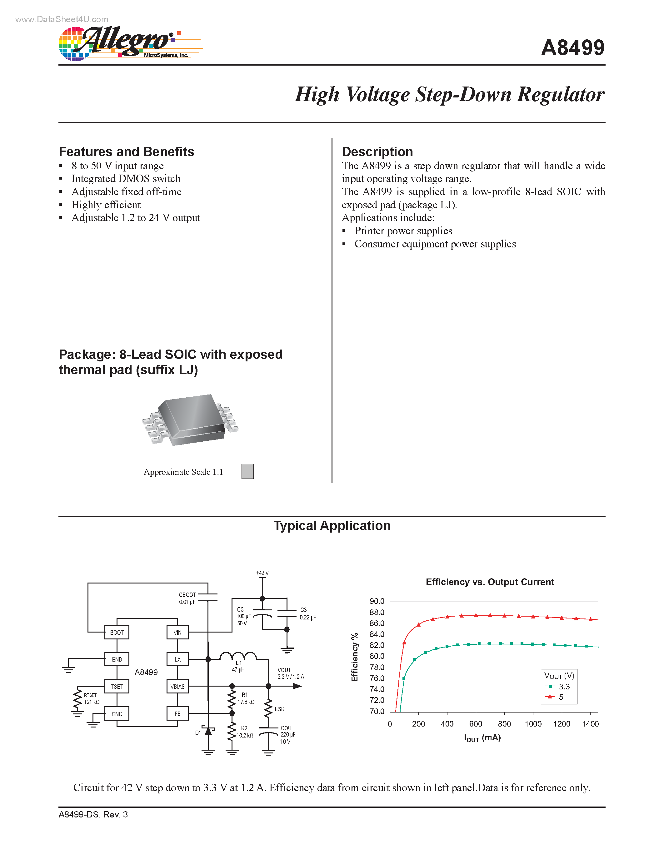 Datasheet A8499 - High Voltage Step-Down Regulator page 1
