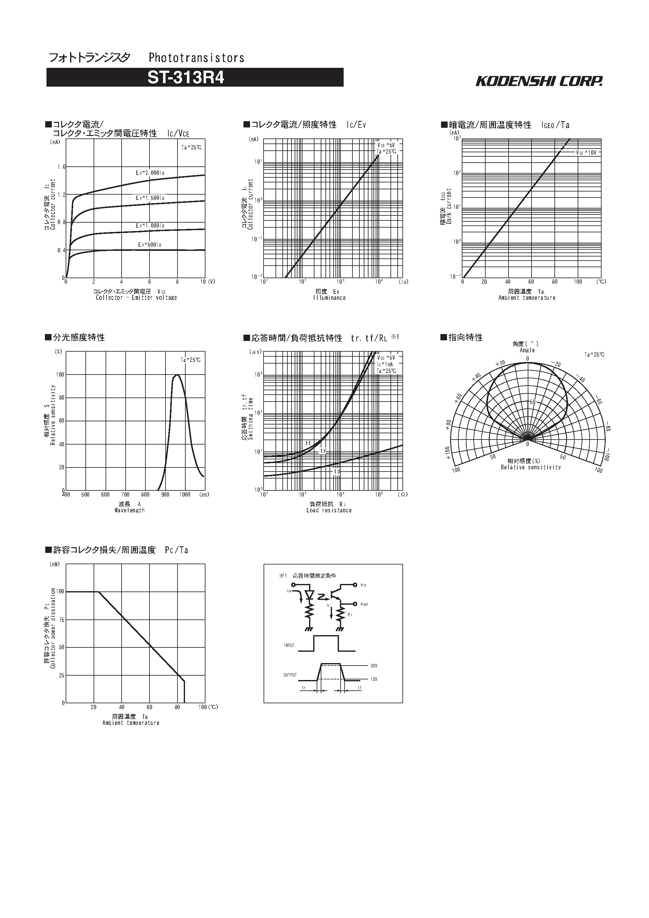 Datasheet ST-313R4 - Photo transistors page 2