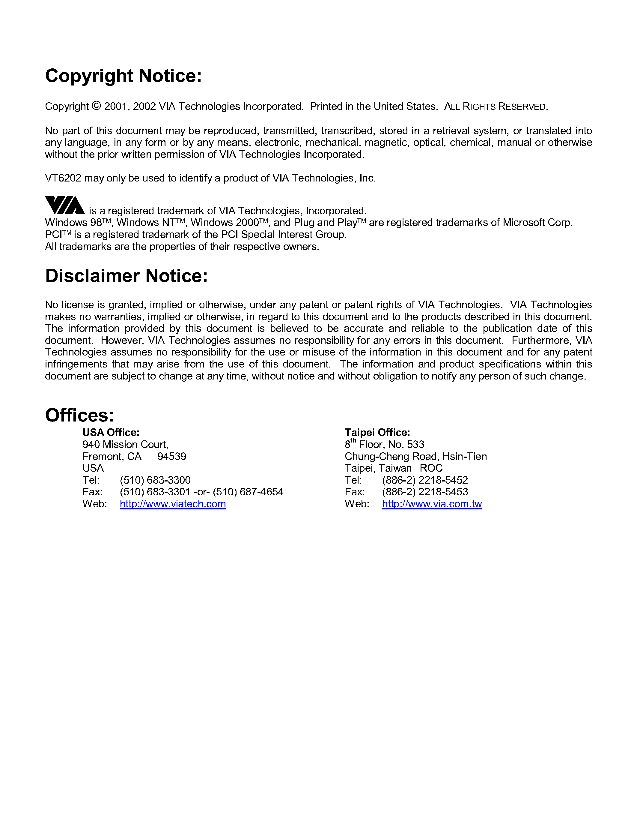 Datasheet VT6202 page 2 Datasheet VT6202 - USB 2.0 UHCI and EHCI Host Controller page 2