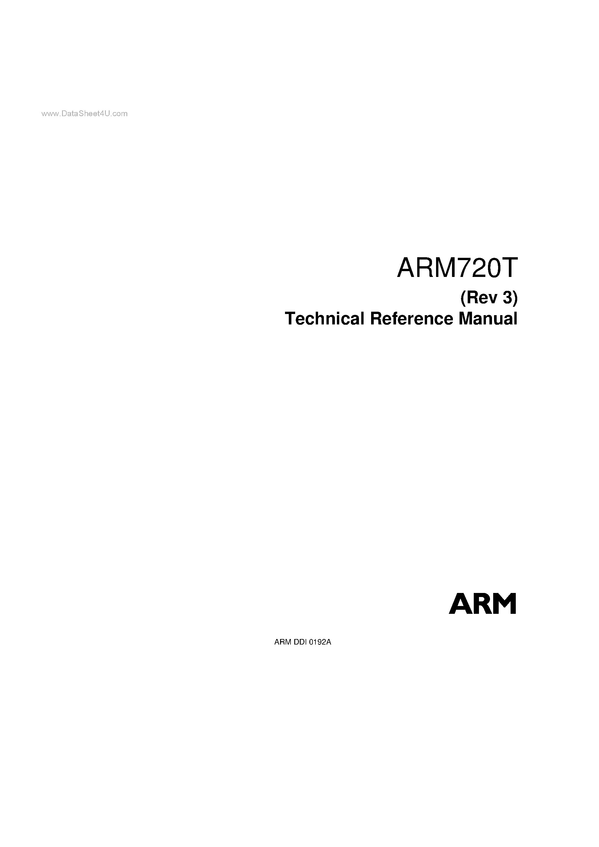 Даташит на микросхему ARM720T страница 1 Даташит ARM720T - General-purpose 32-bit Microprocessor страница 1