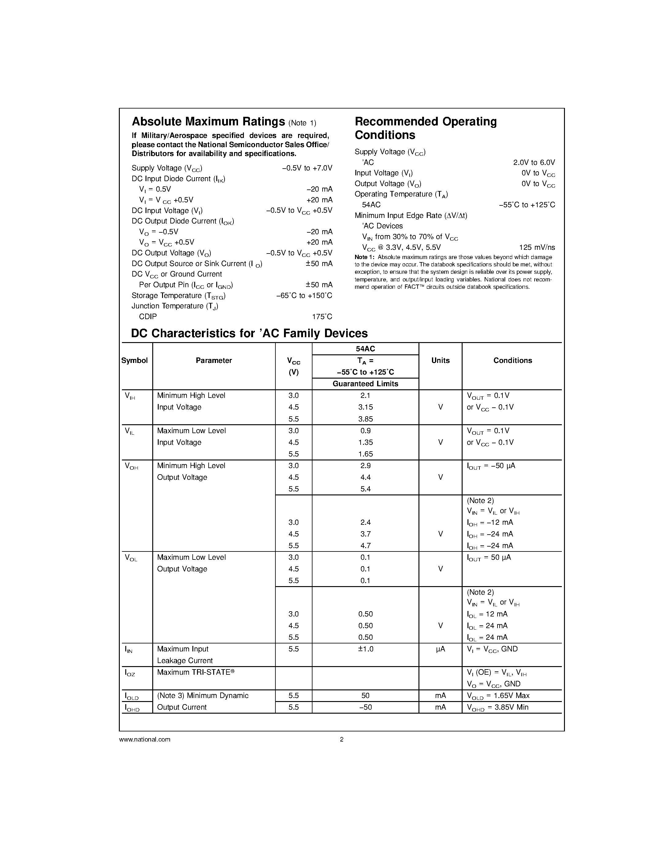 Даташит 54AC86 - Quad 2-Input Exclusive-OR Gate страница 2