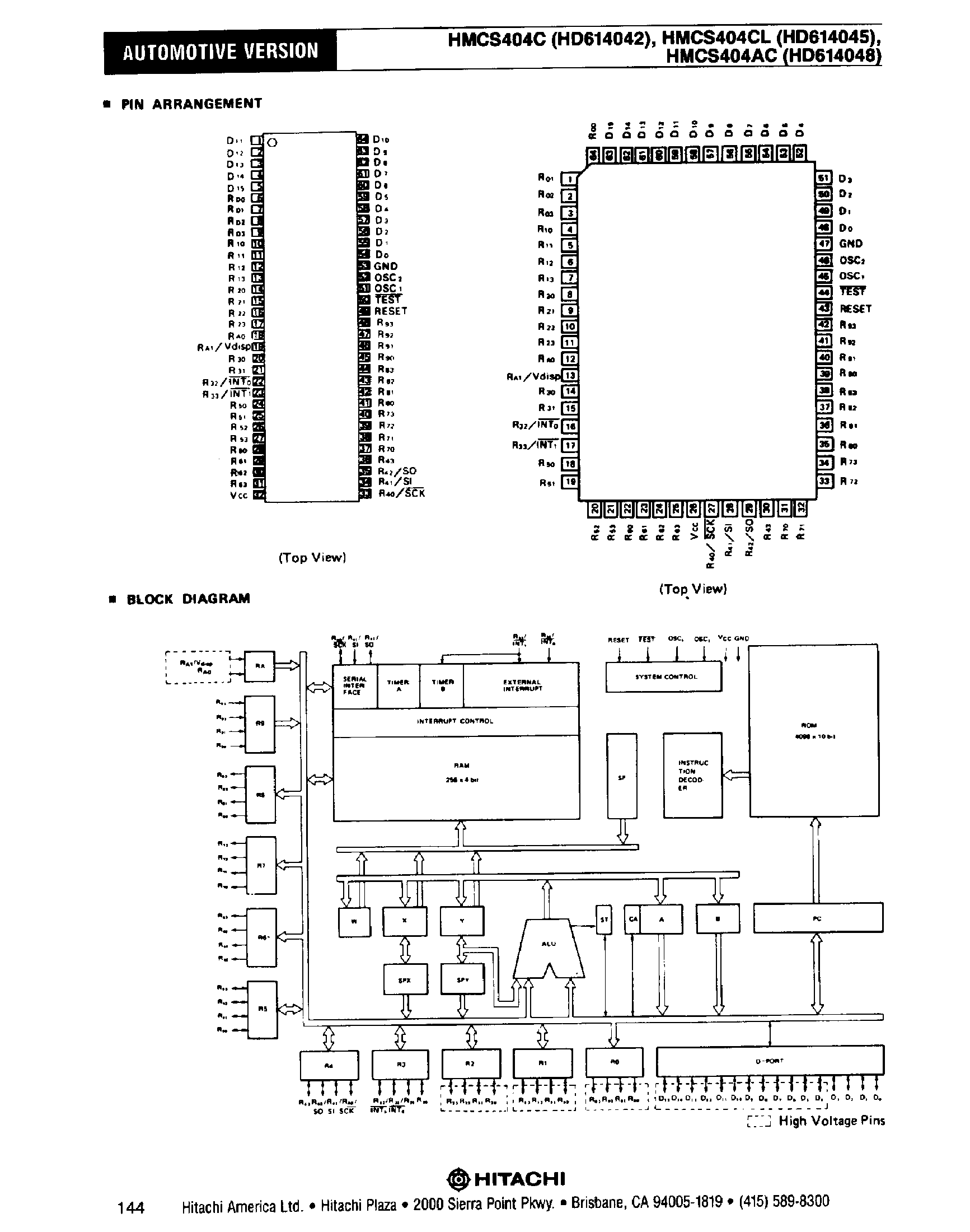 Даташит HD614042 - (HD614042 - HD614048) 4 Bit CMOS Microcomputers страница 2