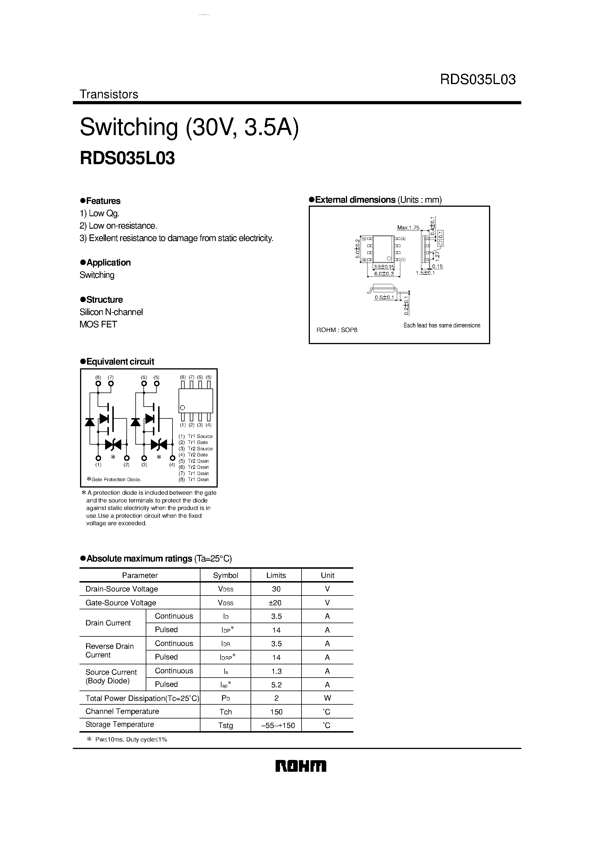 Datasheet RDS035L03 - Switching page 1