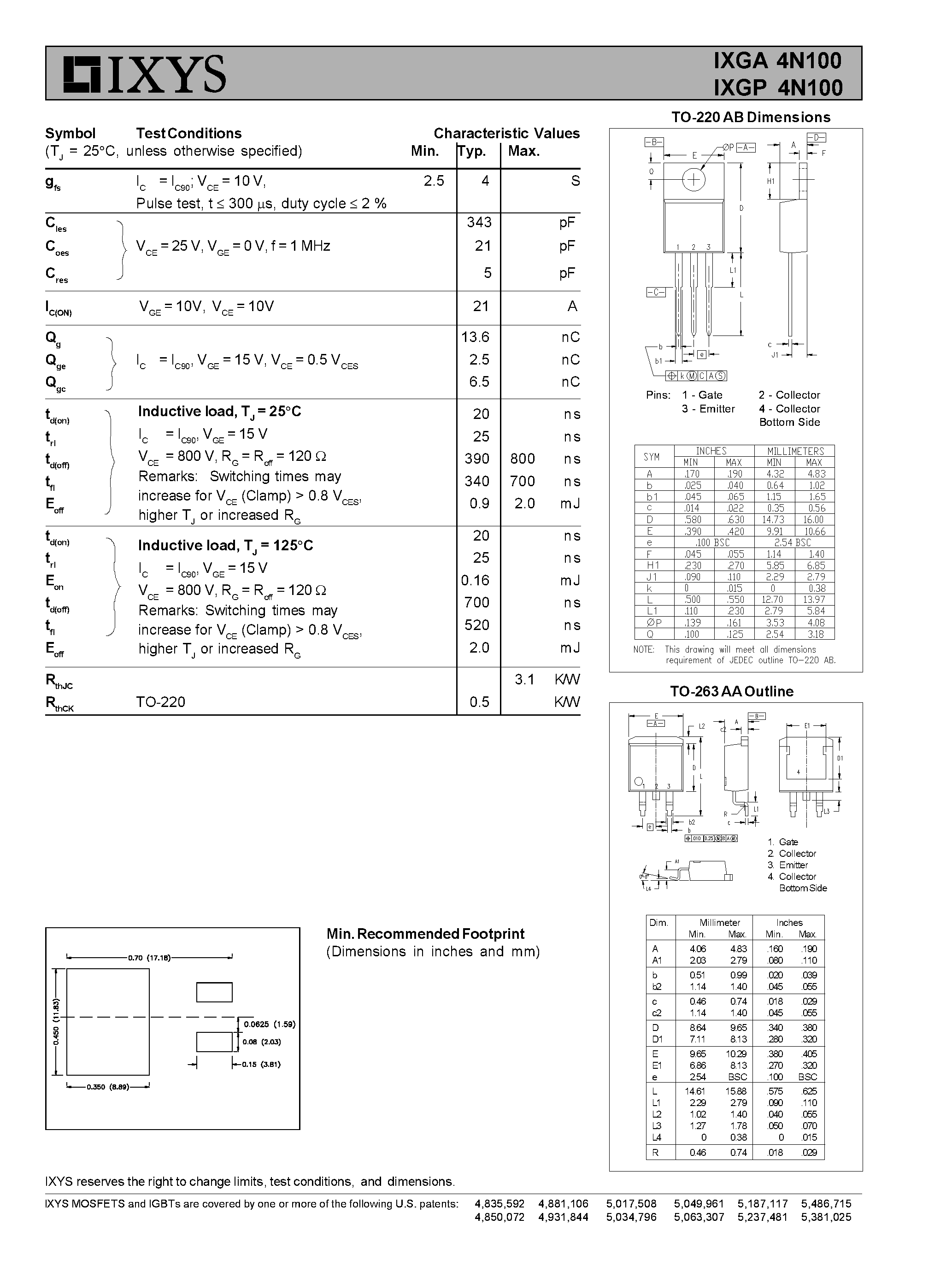 Datasheet IXGA4N100 - (IXGA4N100 / IXGP4N100) ADVANCED TECHNICAL INFORMATION page 2