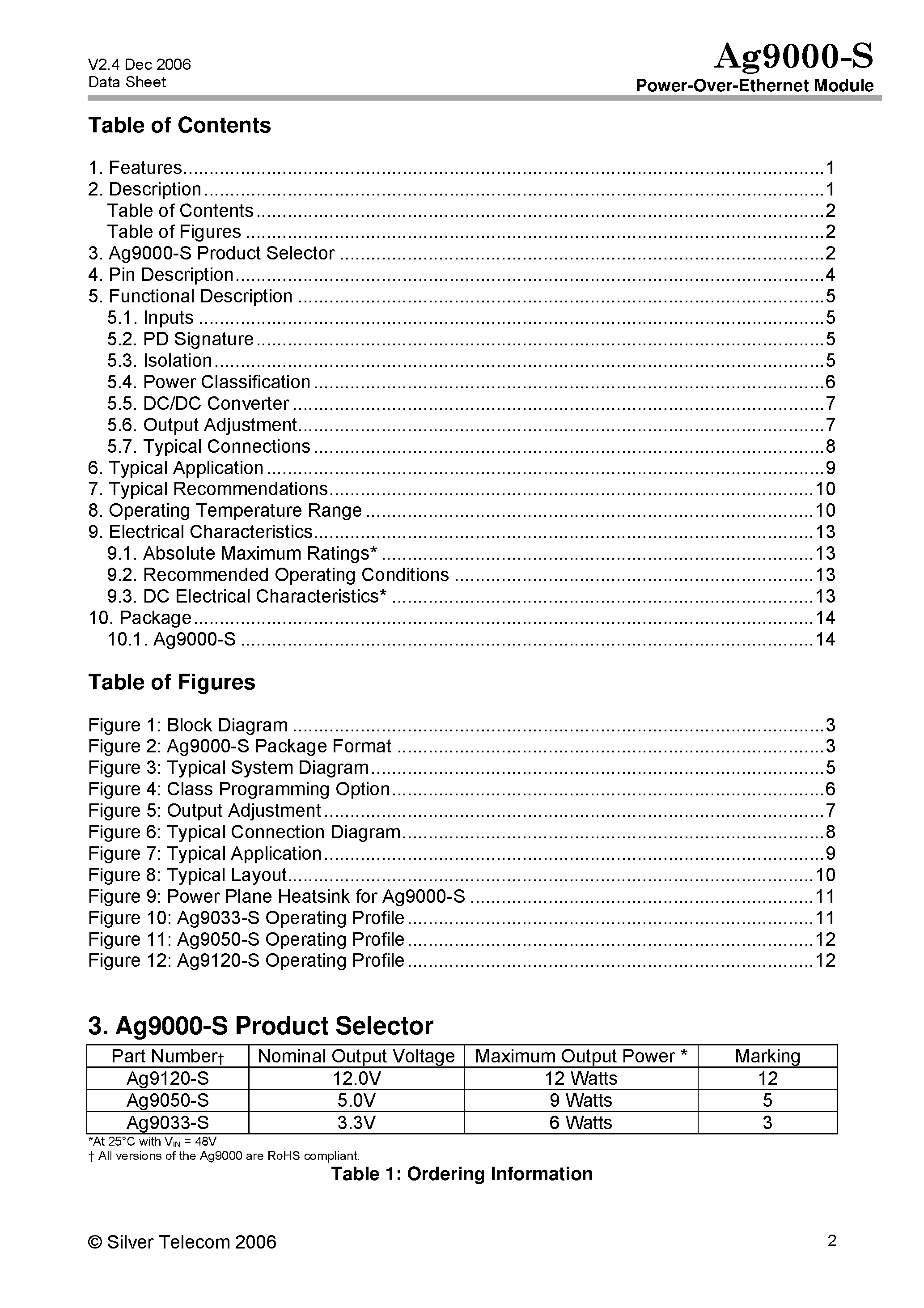 Datasheet AG9000-S - Power-Over-Ethernet Module page 2