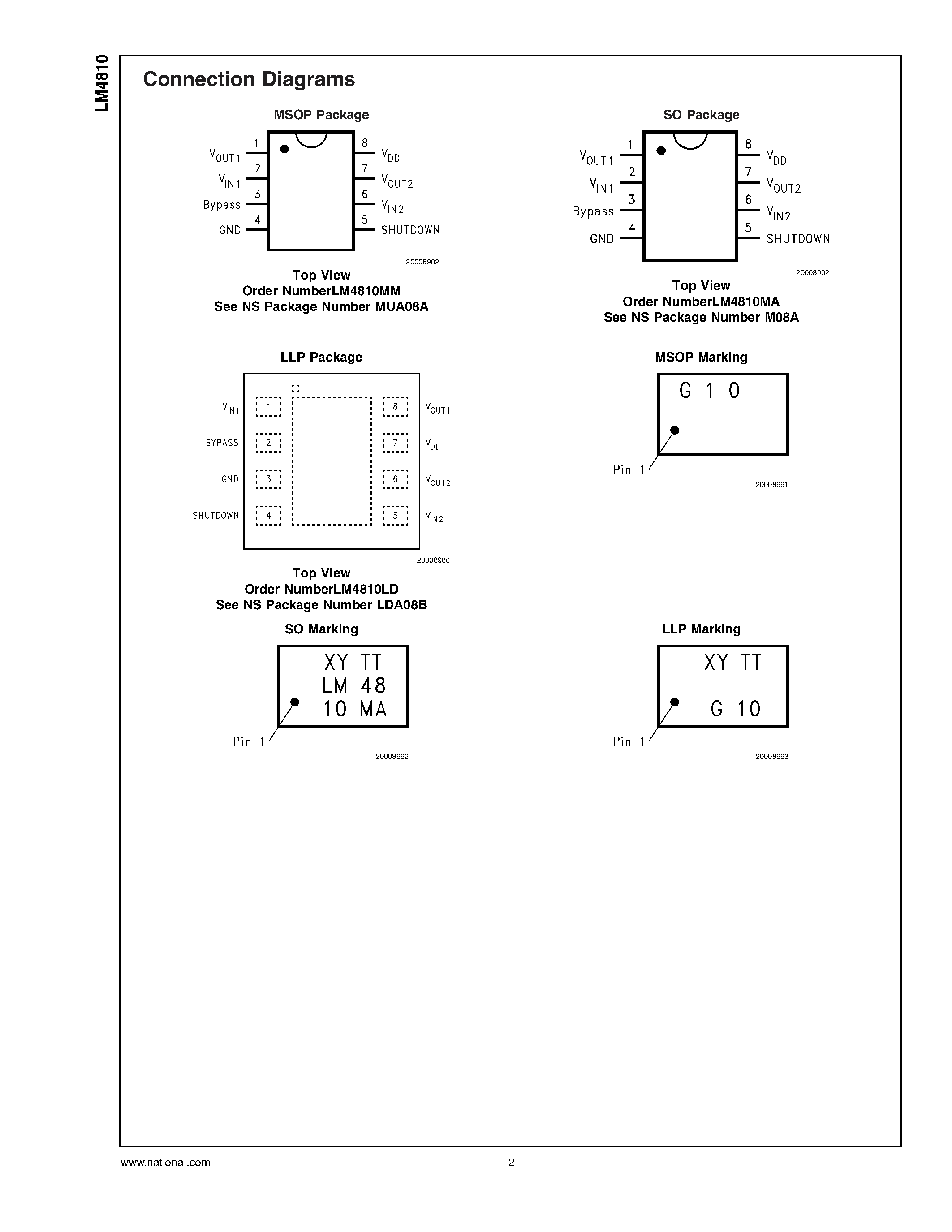 Datasheet LM4810 page 2 Datasheet LM4810 - Dual 105mW Headphone Amplifier page 2
