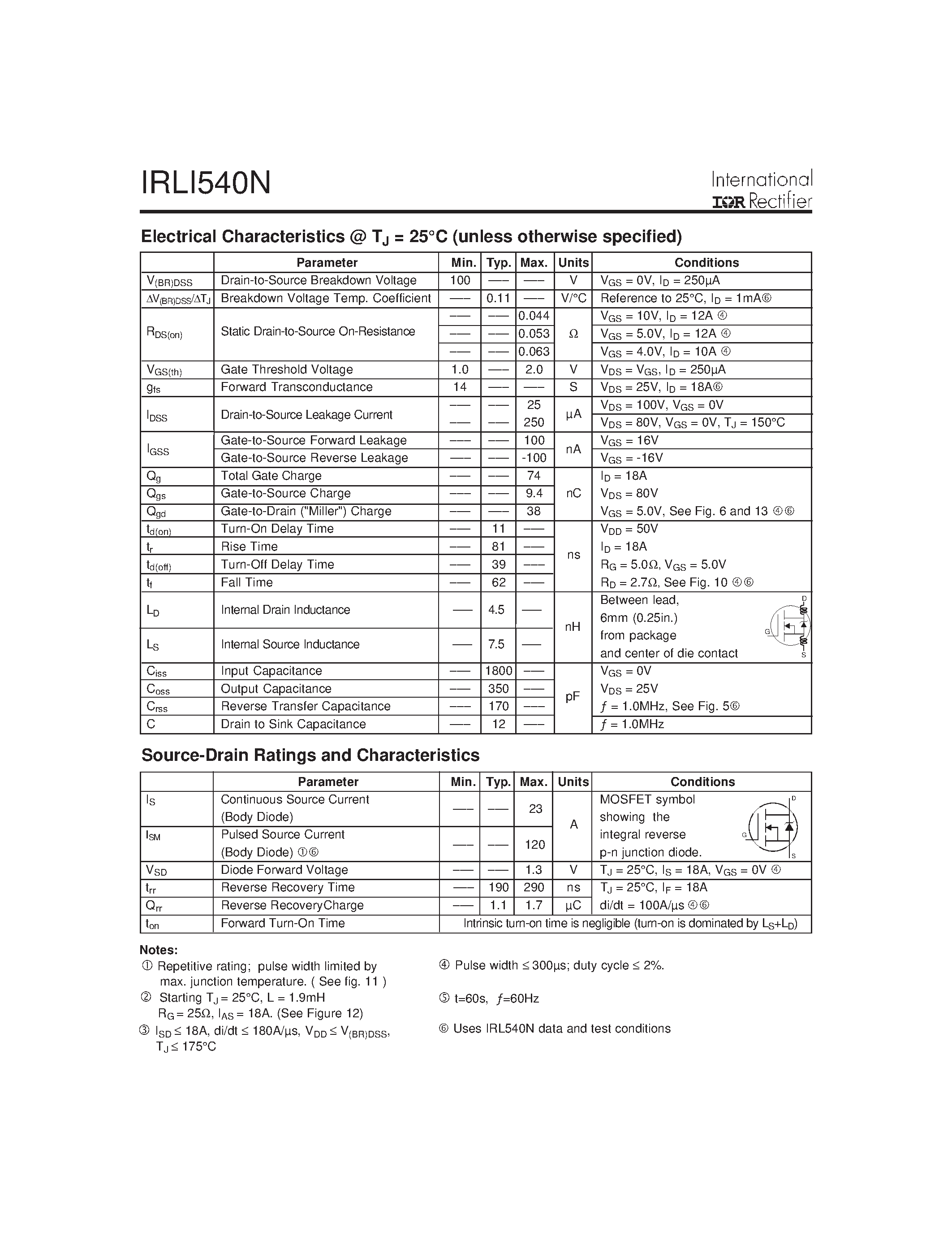 Datasheet IRLI540N - HEXFET Power MOSFET page 2