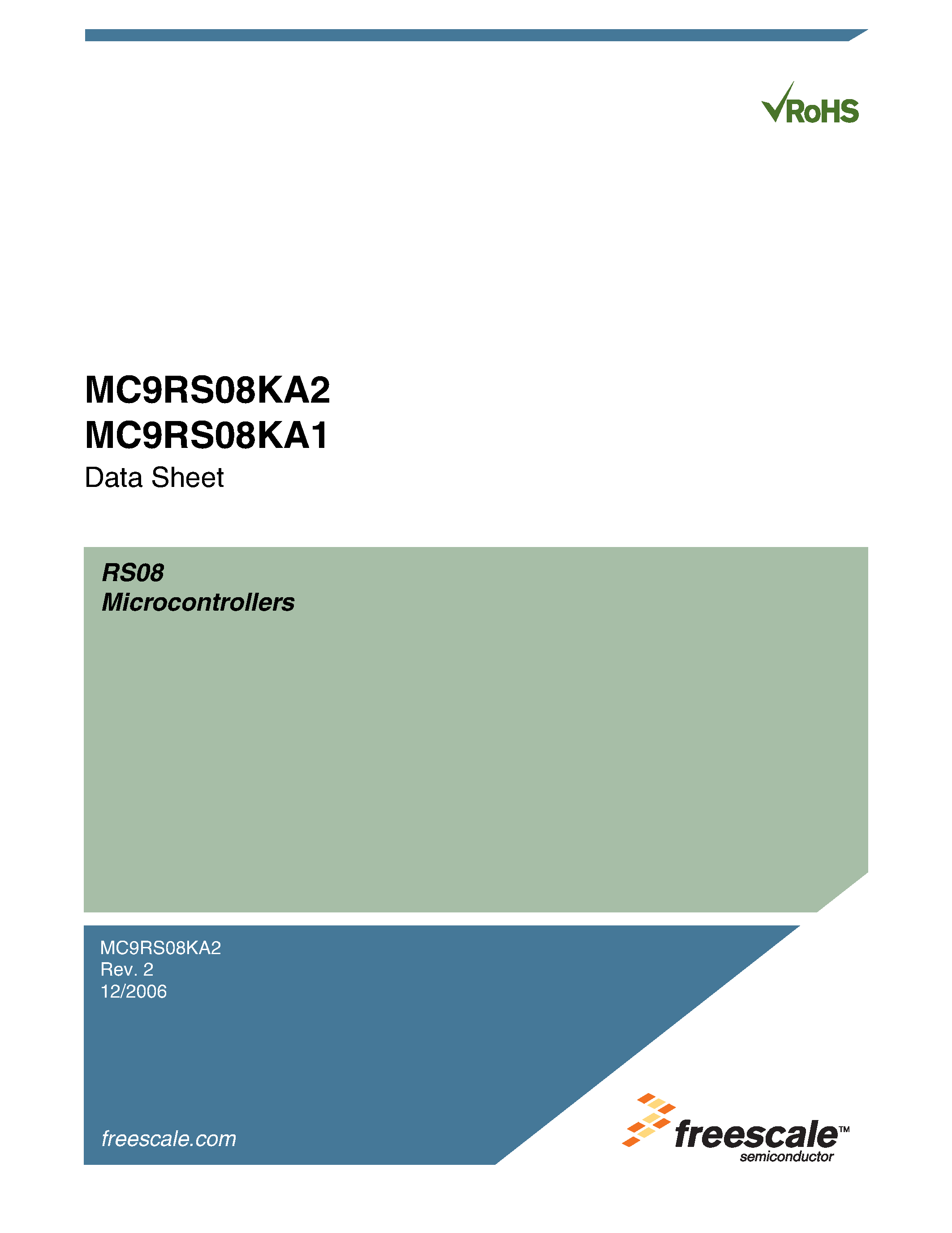 Даташит MC9RS08KA1 - (MC9RS08KA1 / MC9RS08KA2) Microcontrollers страница 1