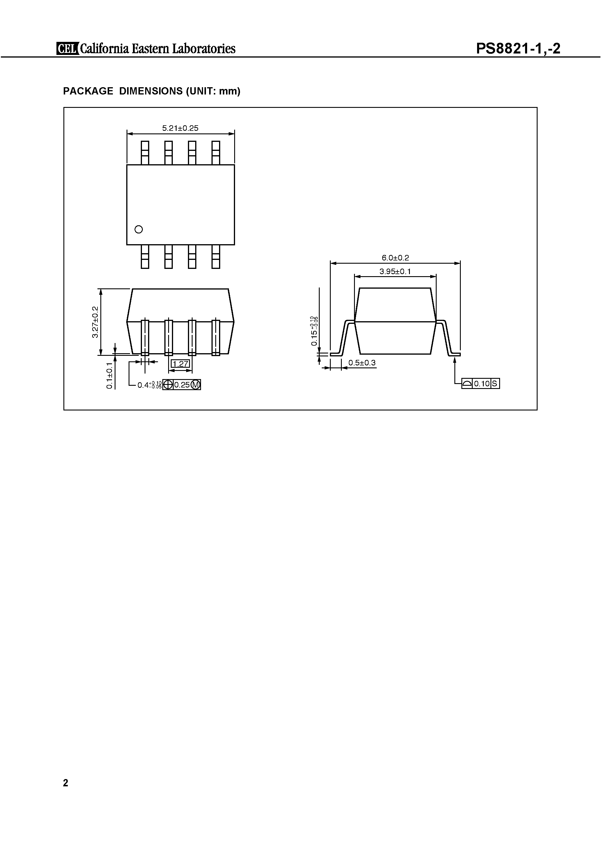 Datasheet PS8821-1 - (PS8821-1/-2) 1 Mbps ANALOG OUTPUT TYPE 8-PIN SSOP page 2