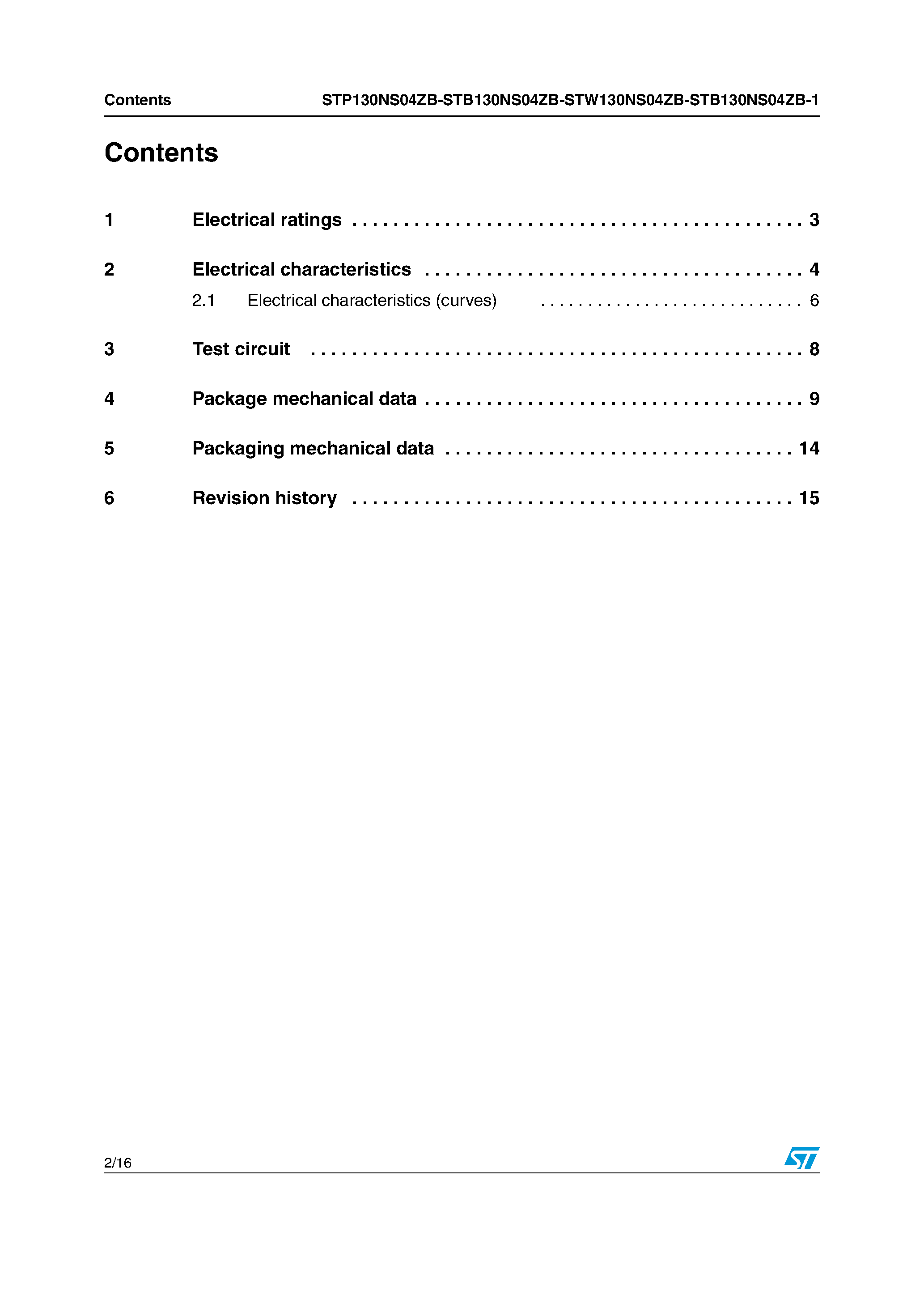 Datasheet STB130NS04ZB-1 - N-channel Power MOSFET page 2