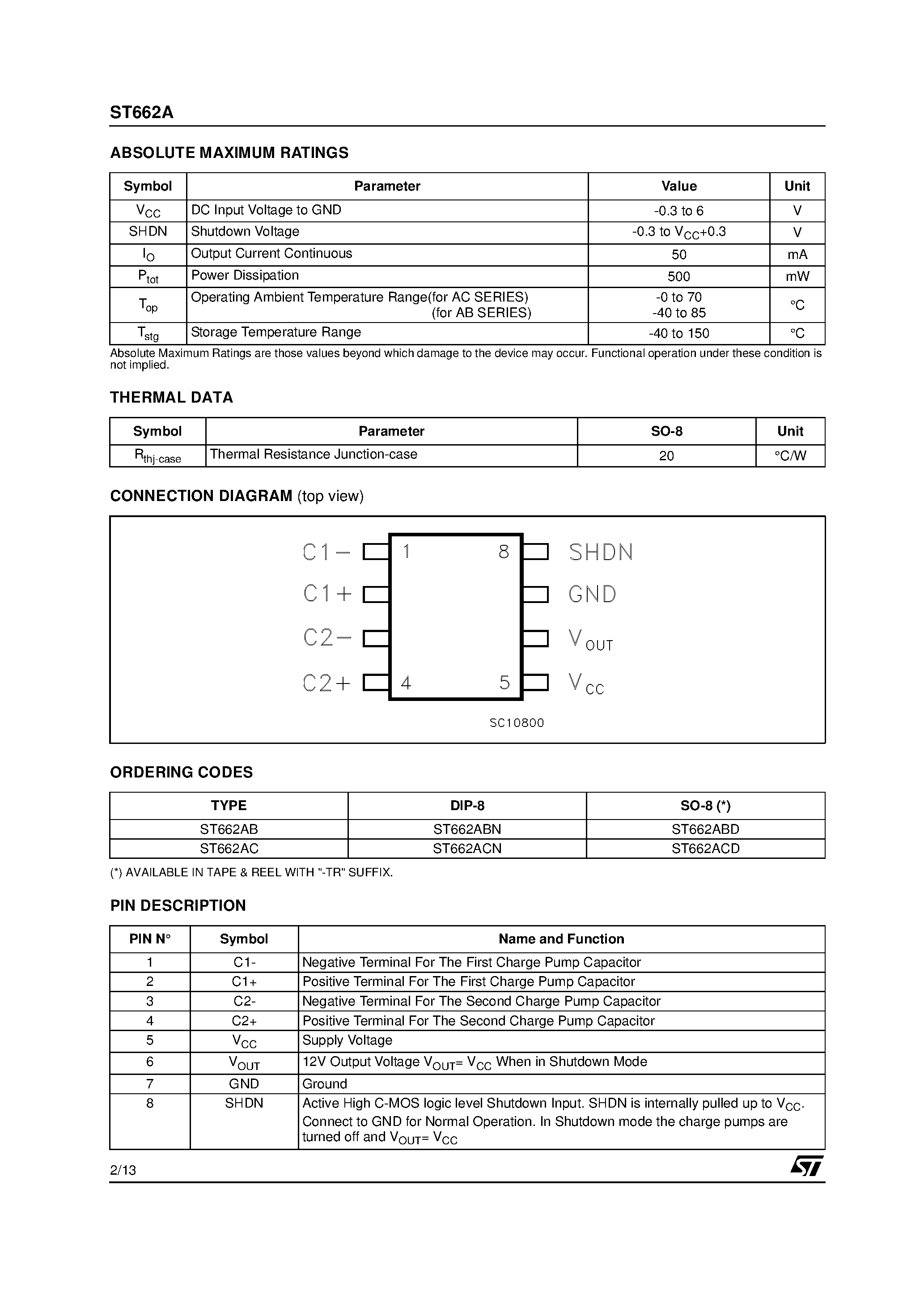 Даташит на микросхему ST662A страница 2 Даташит ST662A - DC-DC CONVERTER страница 2