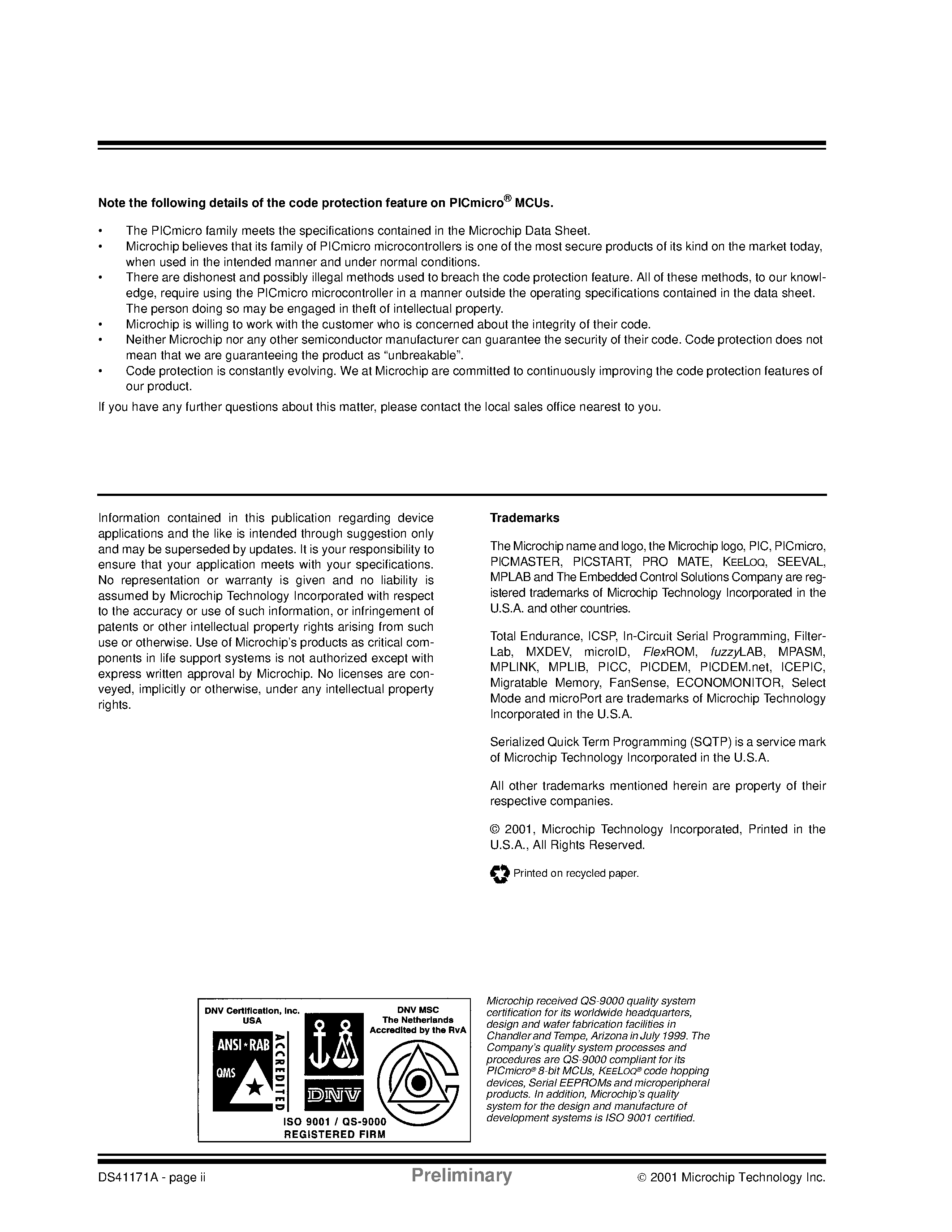 Datasheet PIC16C781 page 2 Datasheet PIC16C781 - (PIC16C781 / PIC16C782) 8-Bit CMOS Microcontrollers page 2