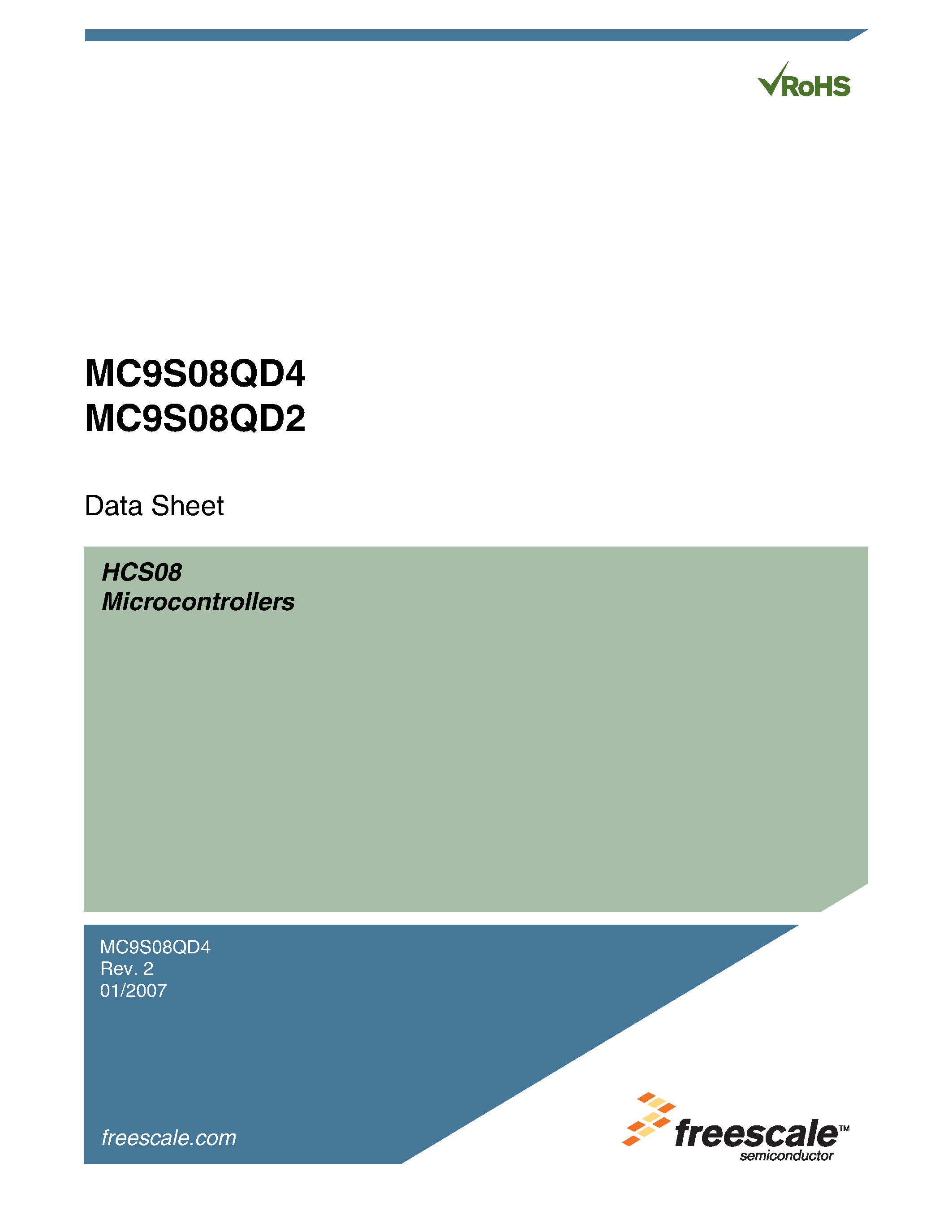 Даташит MC9S08QD2 - (MC9S08QD2 / MC9S08QD4) Microcontrollers страница 1