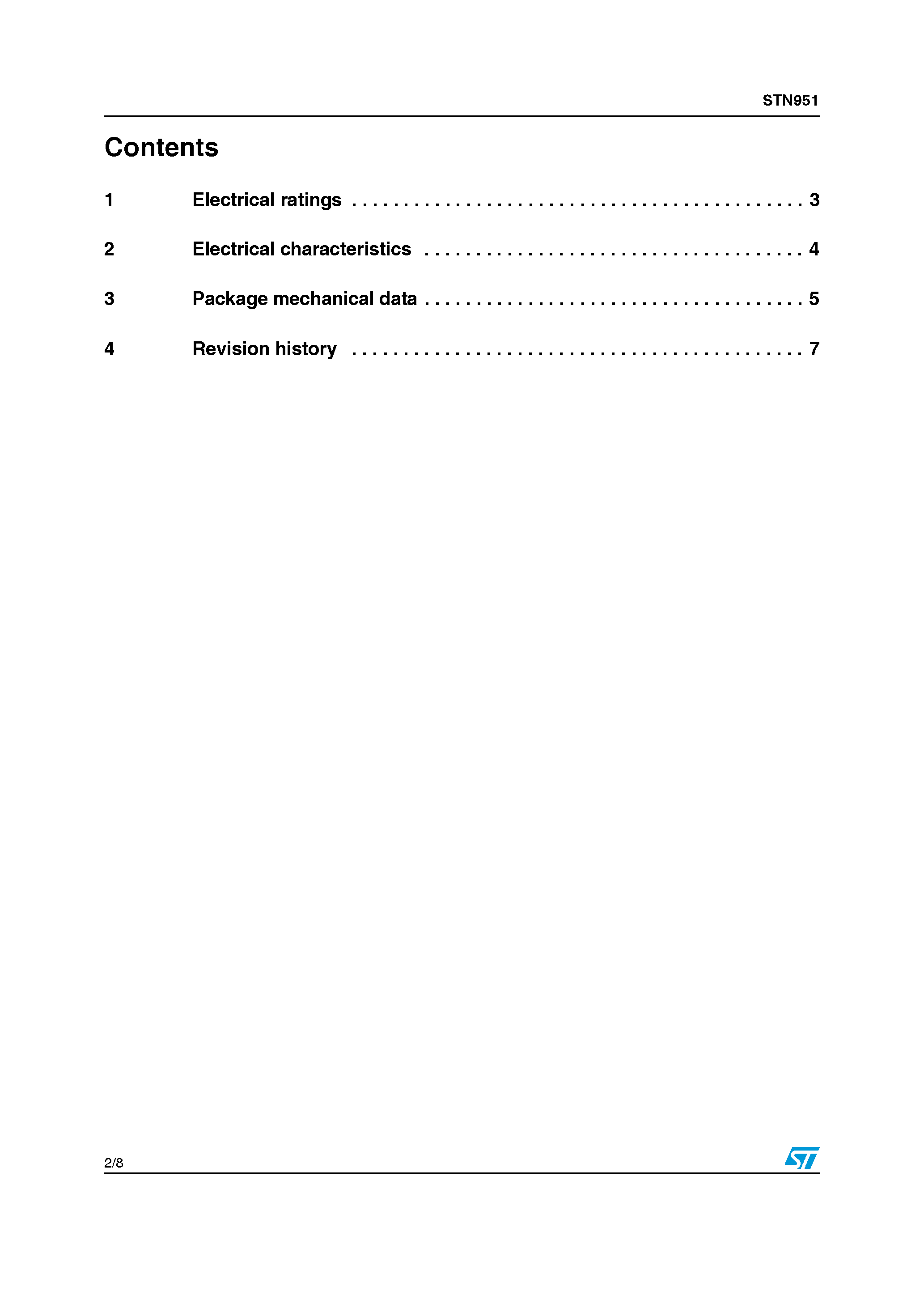 Datasheet STN951 page 2 Datasheet STN951 - Low voltage fast-switching PNP power transistor page 2