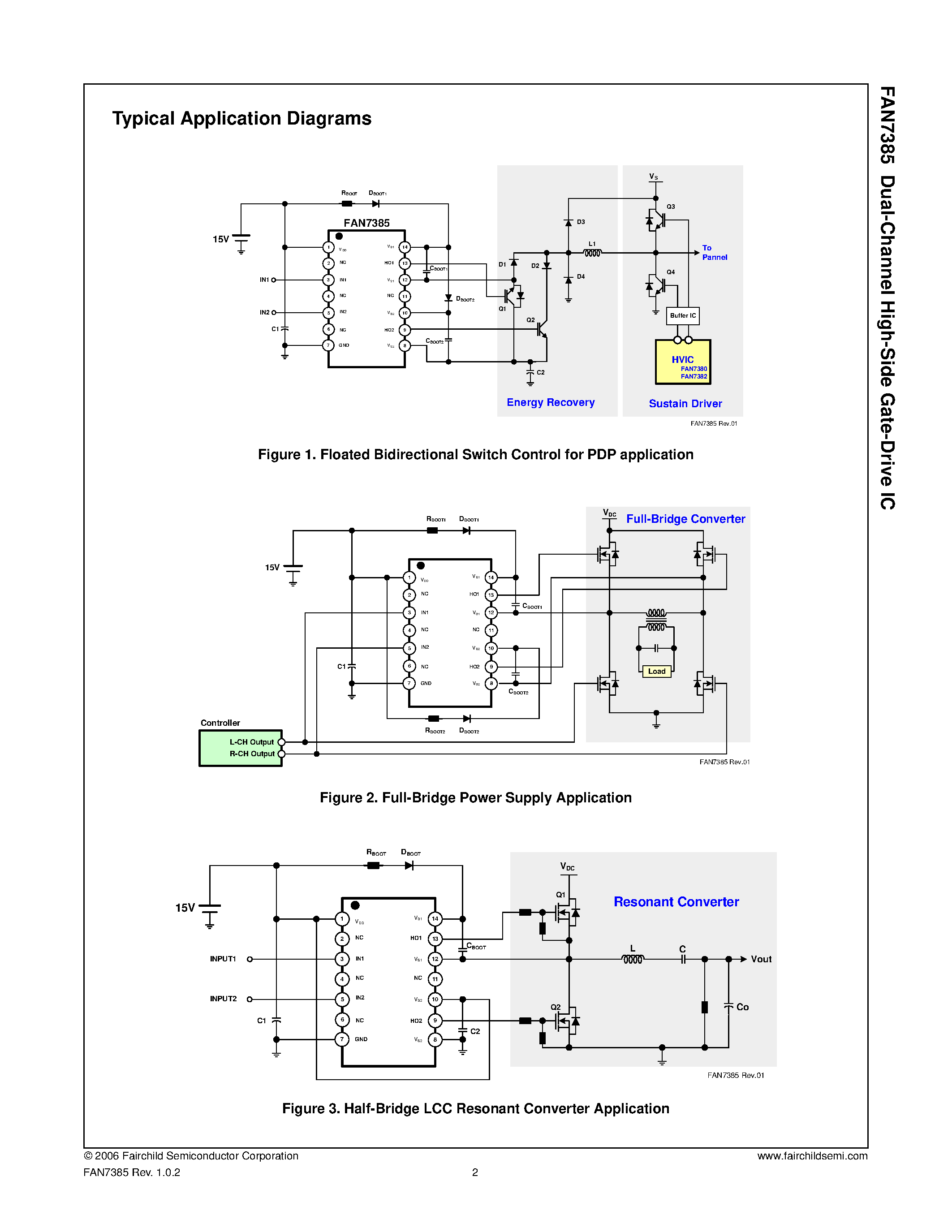 Даташит на микросхему FAN7385 страница 2 Даташит FAN7385 - Dual-Channel High-Side Gate-Drive IC страница 2