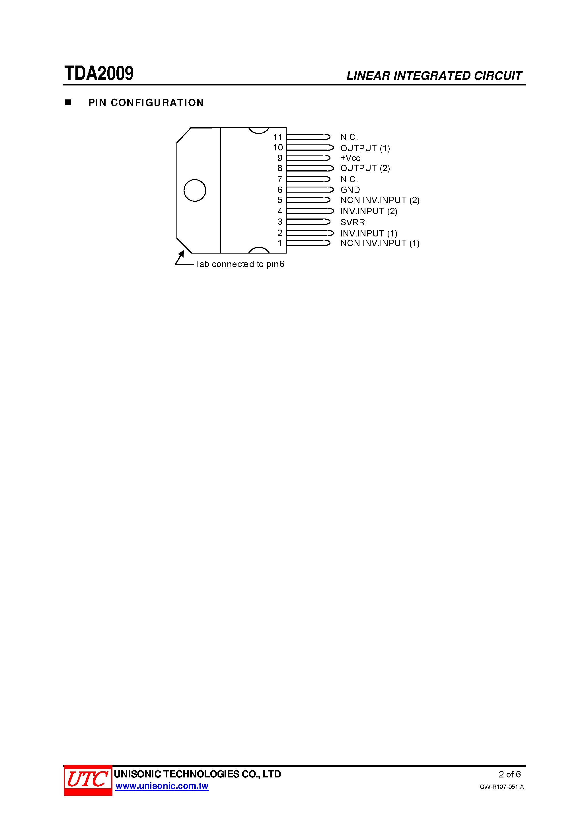Даташит TDA2009 - 10 +10W STEREO AMPLIFIER страница 2