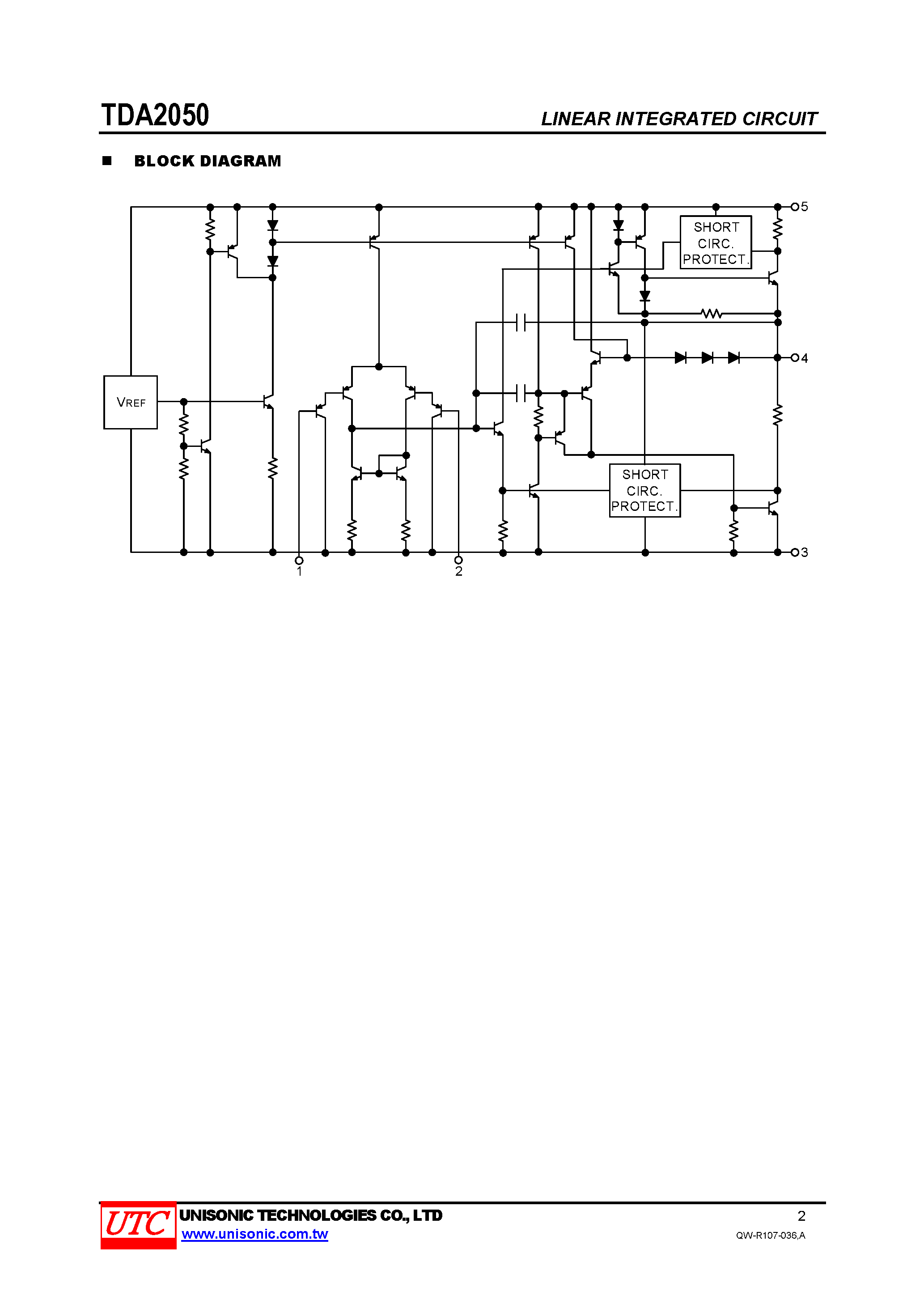 Datasheet TDA2050 page 2 Datasheet TDA2050 - 32W HI-FI AUDIO POWER AMPLIFIER page 2