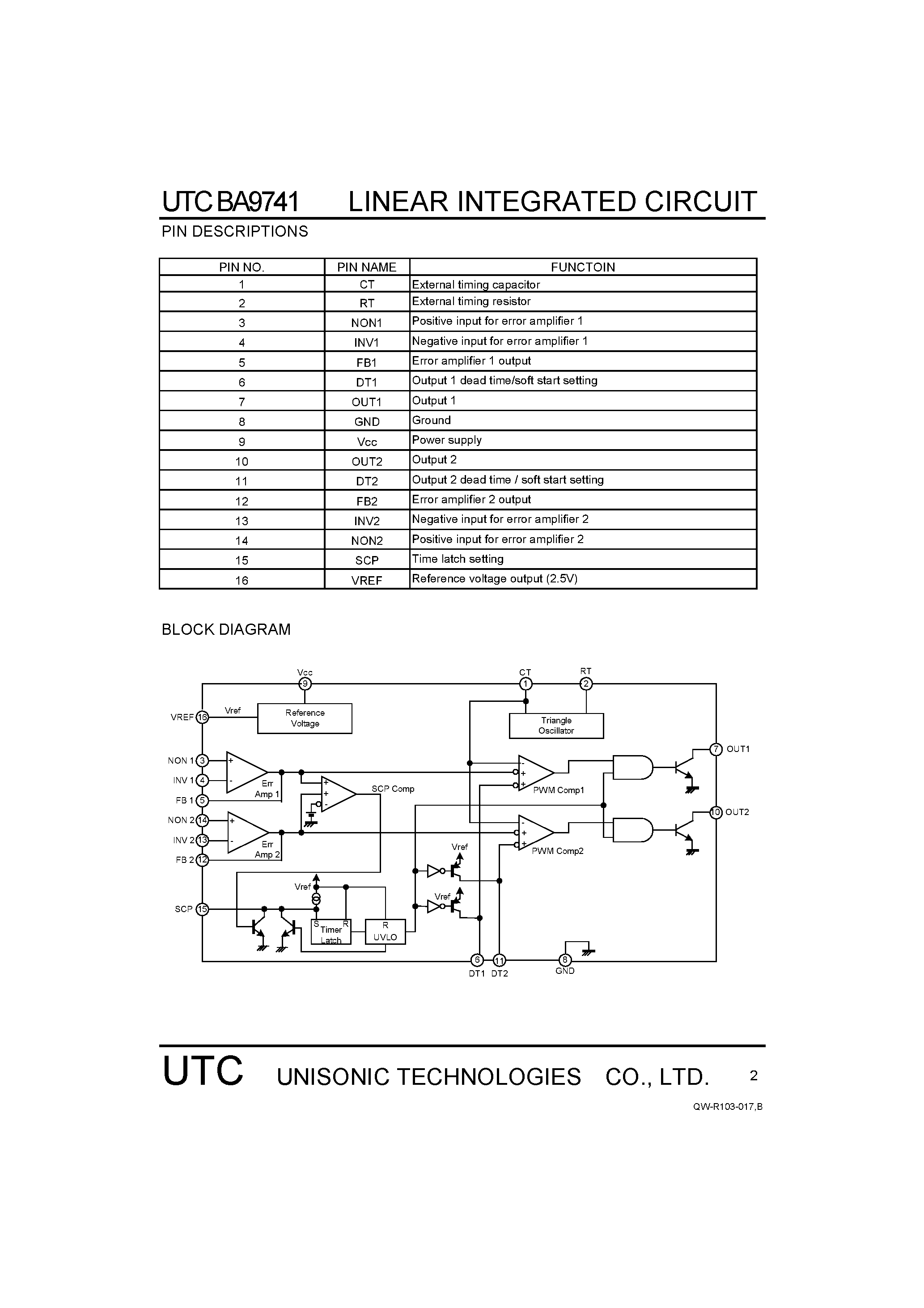 Даташит на микросхему BA9741 страница 2 Даташит BA9741 - TWO-CHANNEL SWITCHING REGULATOR CONTORLLER страница 2
