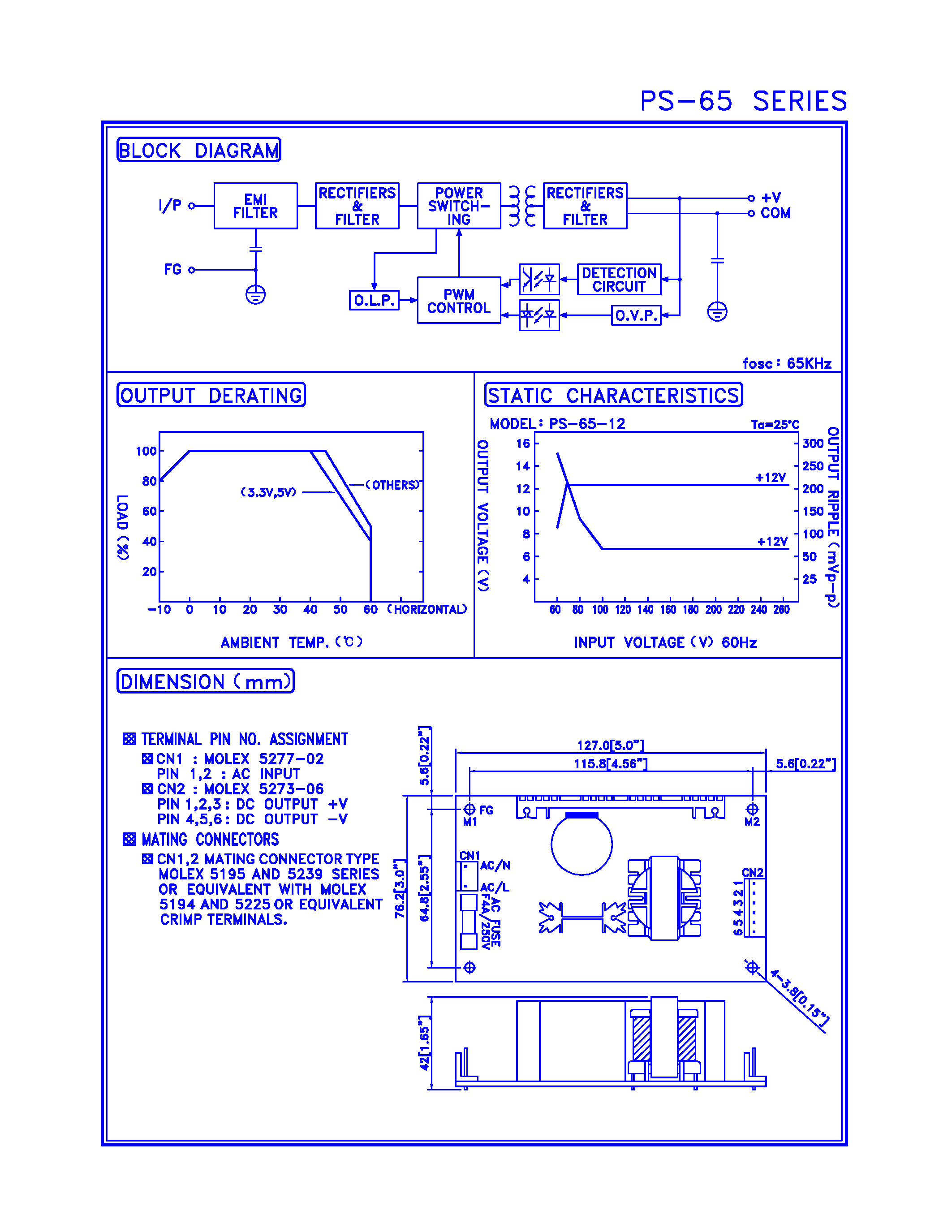 Datasheet PS-65 - SWITCHING POWER SUPPLY page 2