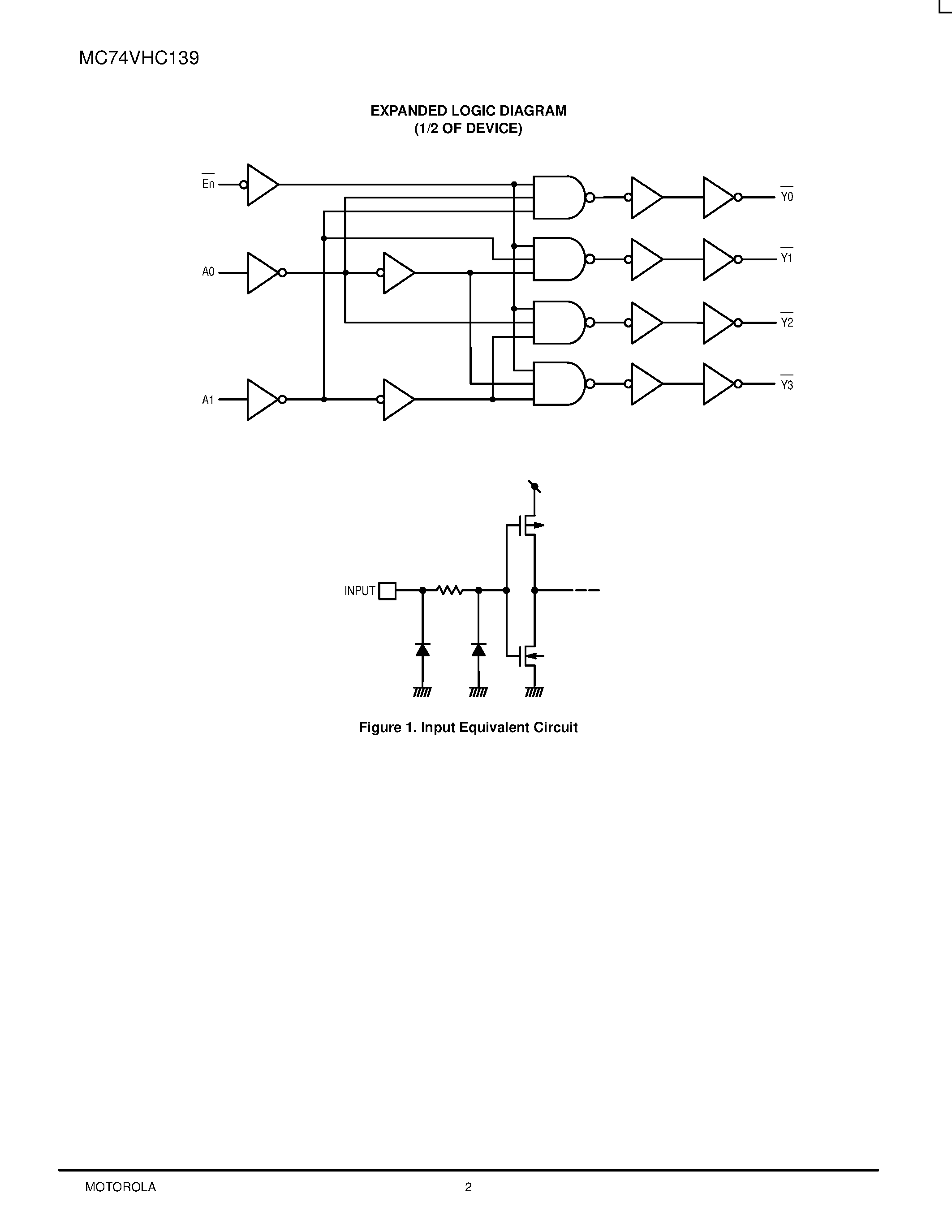 Datasheet MC74VHC139 - Dual 2-to-4 Decoder/Demultiplexer page 2
