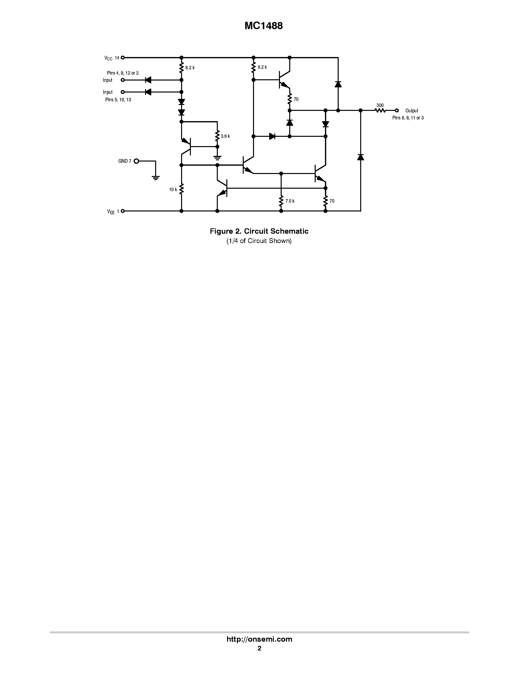 Datasheet MC1488 page 2 Datasheet MC1488 - Quad Line EIA-232D Driver page 2